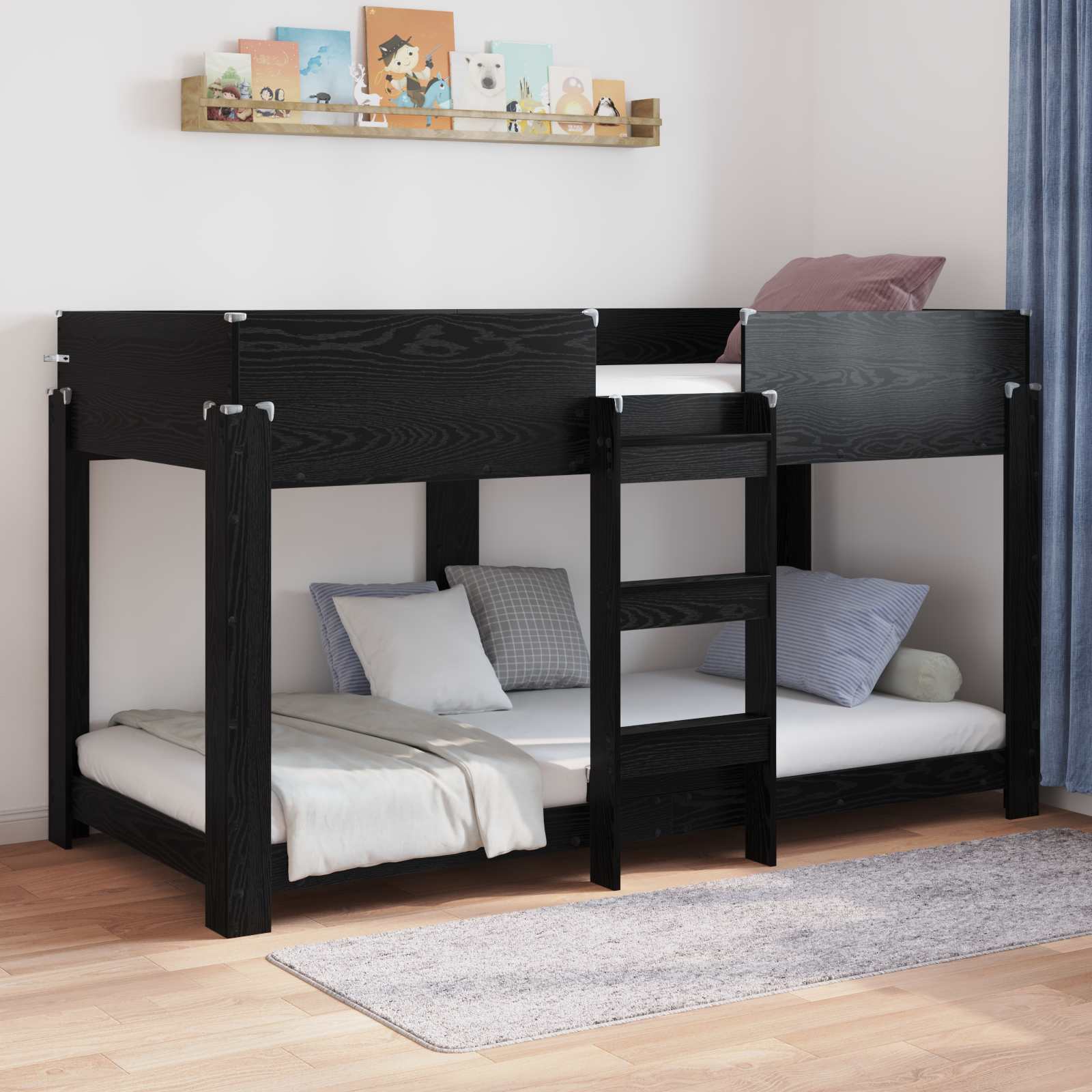 vidaXL Bunk Bed voor Kinderen met matras Wit 100 x 200 cm Bewerkt hout