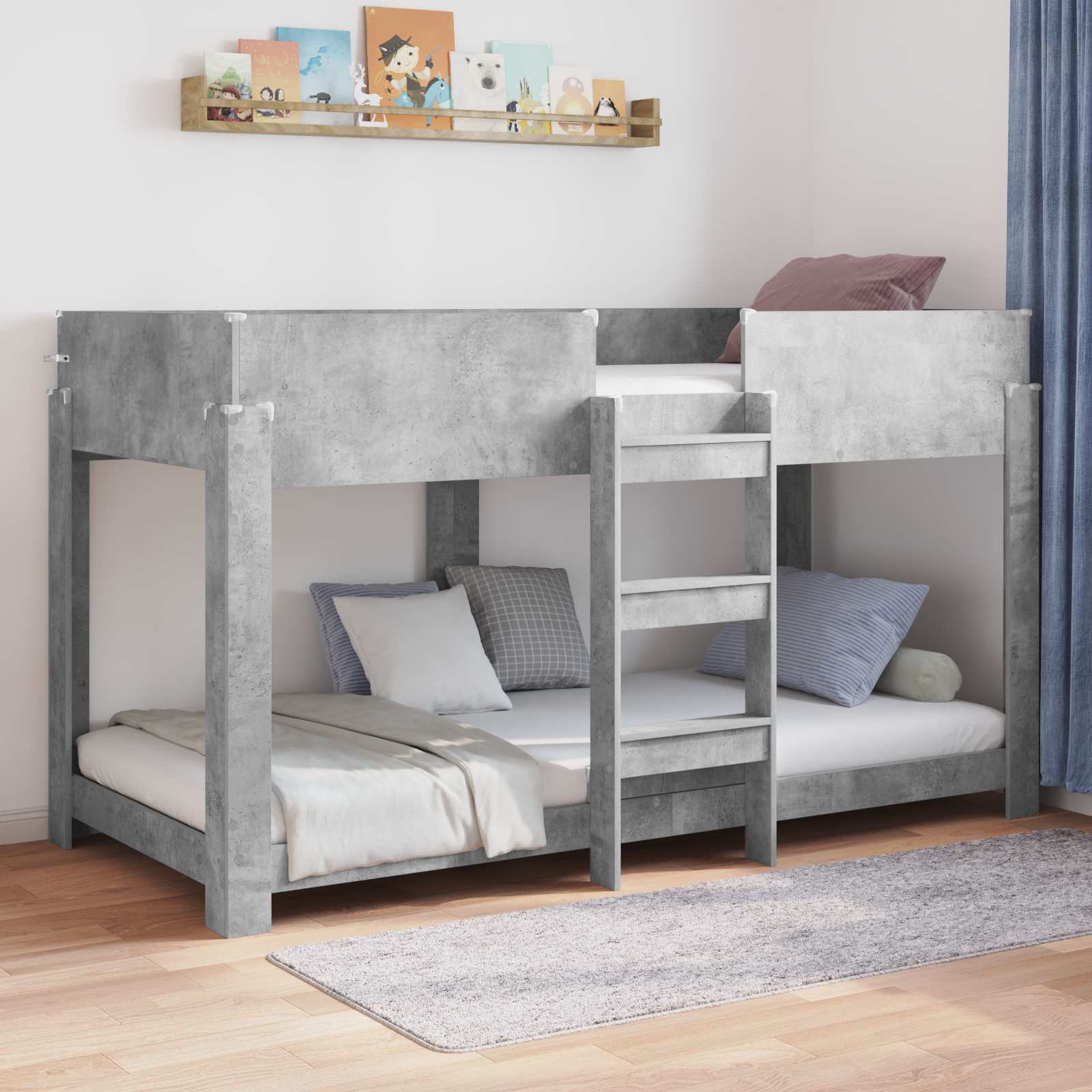vidaXL Bunk Bed voor Kinderen met matras Wit 100 x 200 cm Bewerkt hout