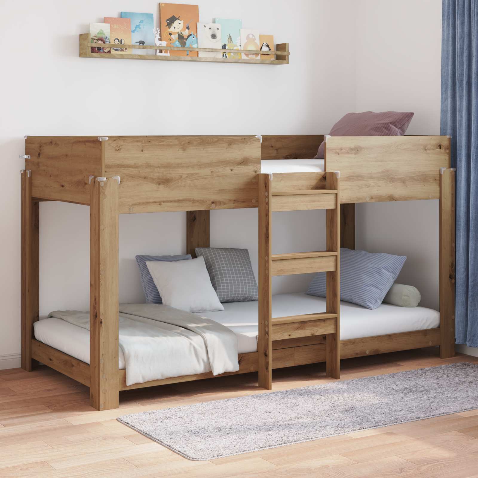 vidaXL Bunk Bed voor Kinderen met matras Wit 100 x 200 cm Bewerkt hout