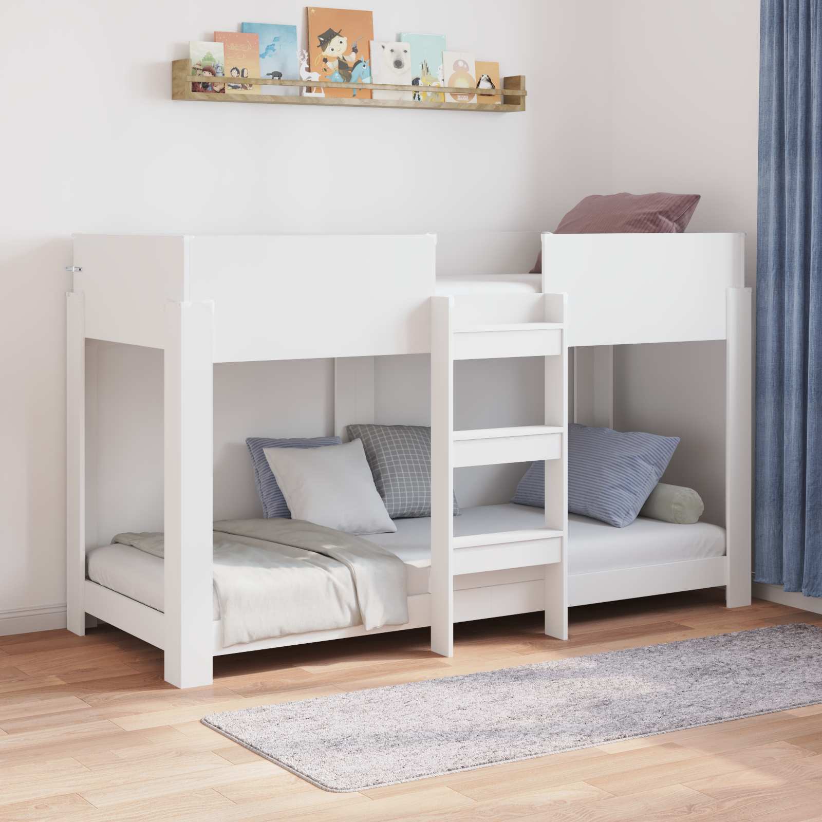 vidaXL Bunk Bed voor Kinderen met matras Wit 100 x 200 cm Bewerkt hout