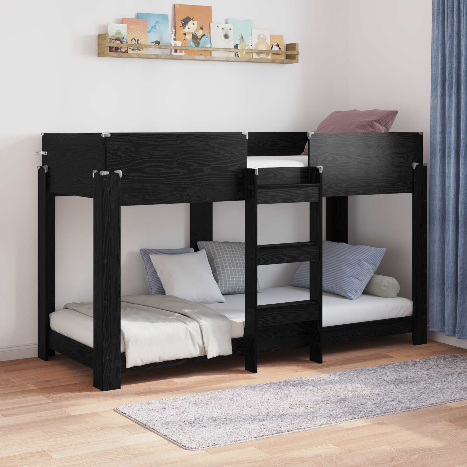 vidaXL Bunk Bed voor Kinderen met matras Wit 100 x 200 cm Bewerkt hout
