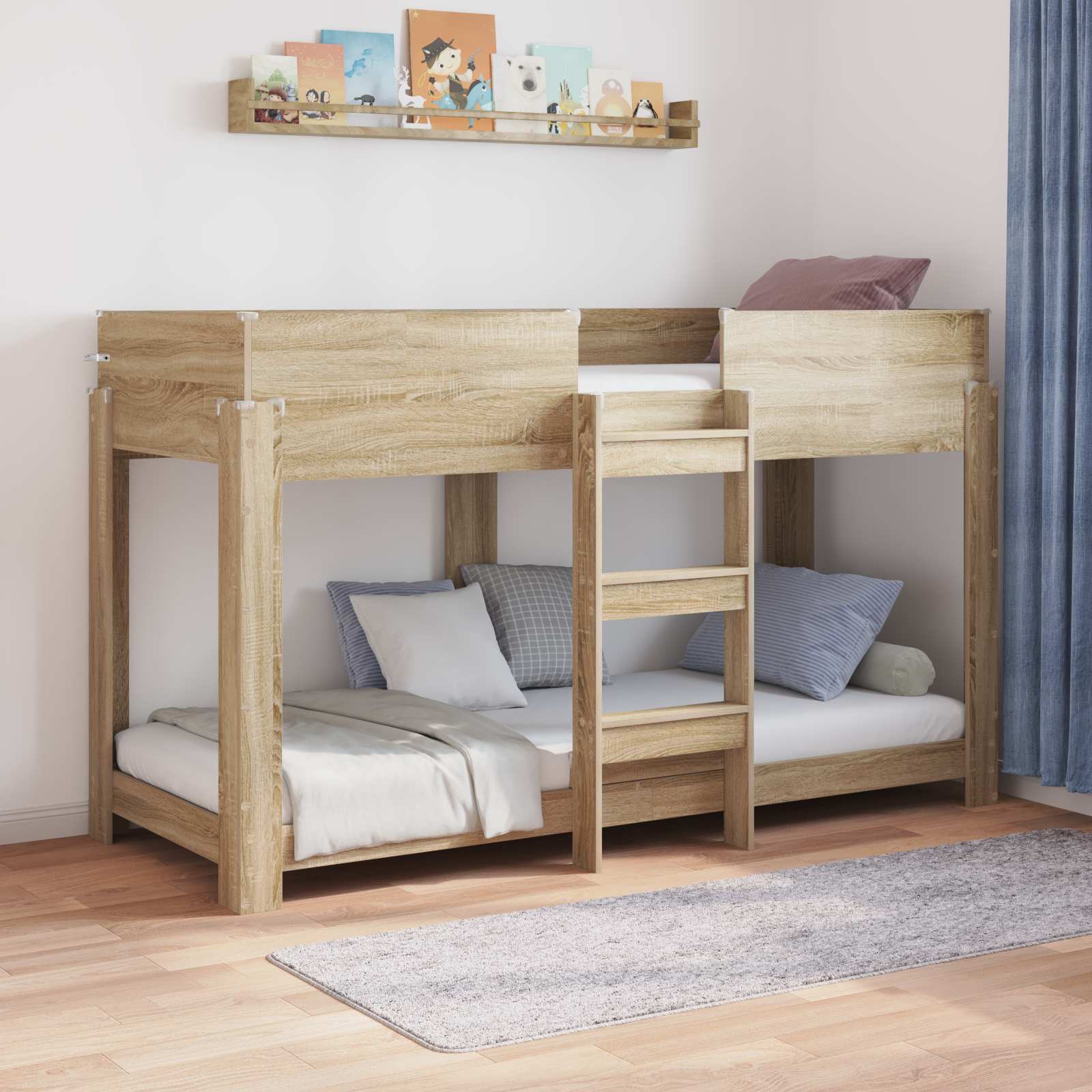 vidaXL Bunk Bed voor Kinderen met matras Wit 100 x 200 cm Bewerkt hout