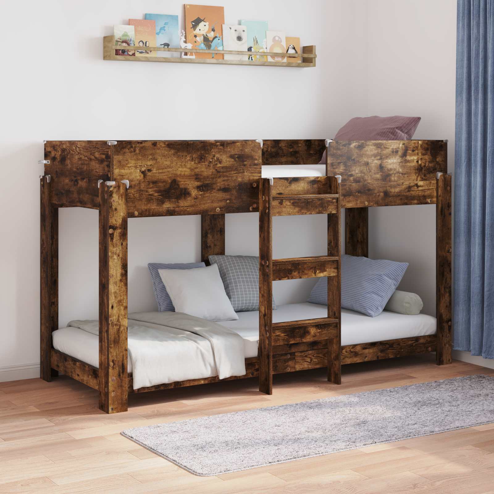 vidaXL Bunk Bed voor Kinderen met matras Wit 100 x 200 cm Bewerkt hout