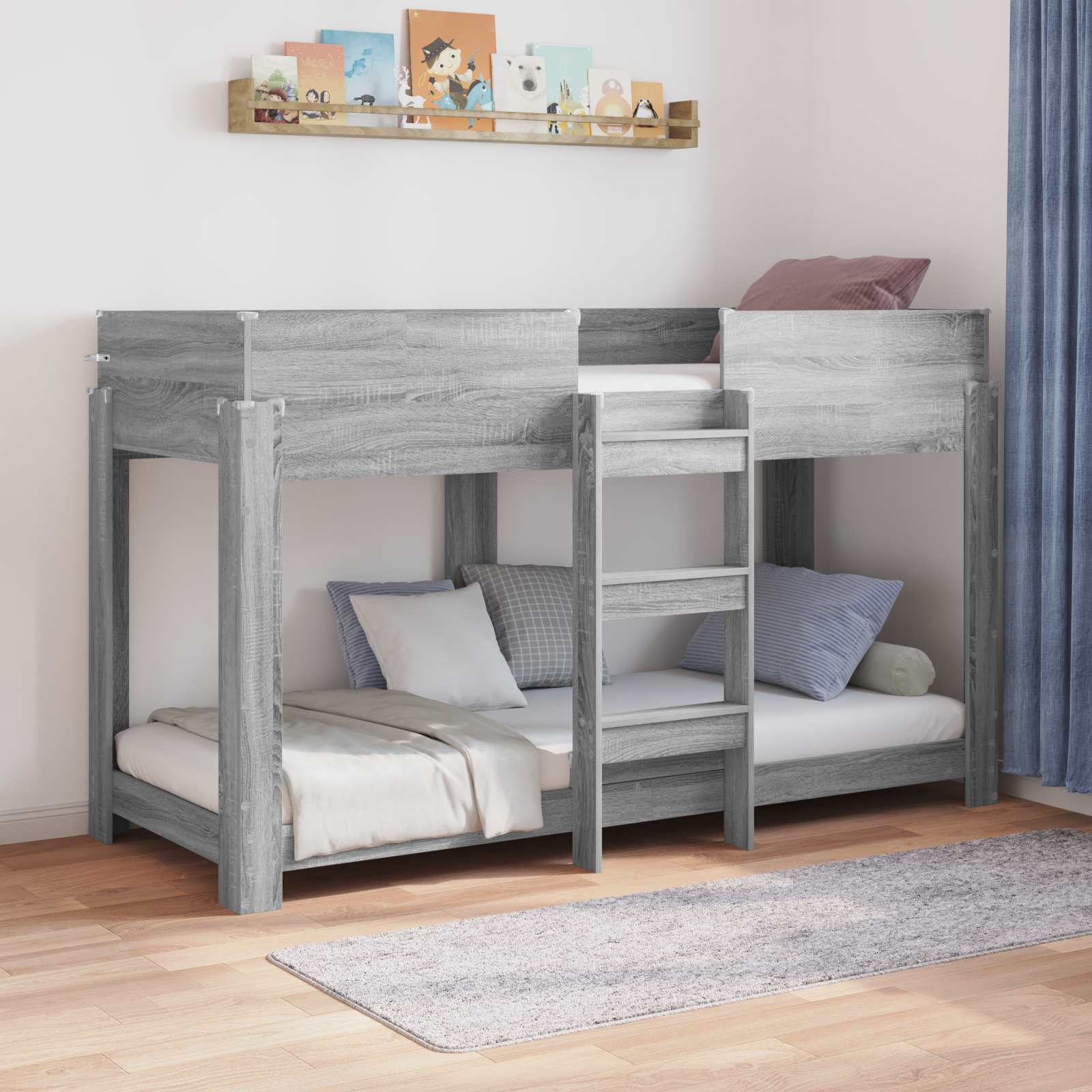 vidaXL Bunk Bed voor Kinderen met matras Wit 100 x 200 cm Bewerkt hout