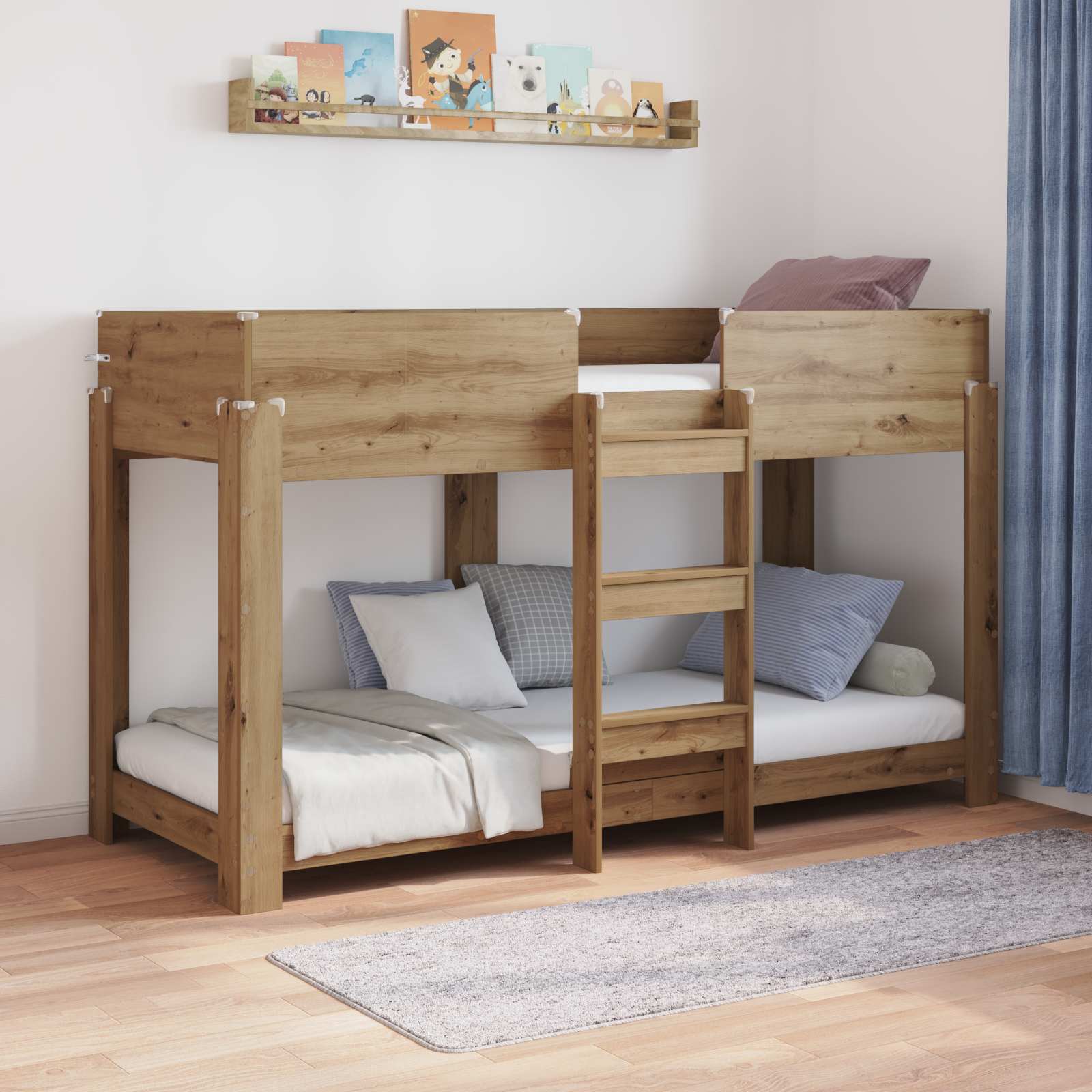 vidaXL Bunk Bed voor Kinderen met matras Wit 100 x 200 cm Bewerkt hout