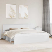 vidaXL Bedframe met hoofdeinde Wit 200 x 200 cm Massief grenenhout