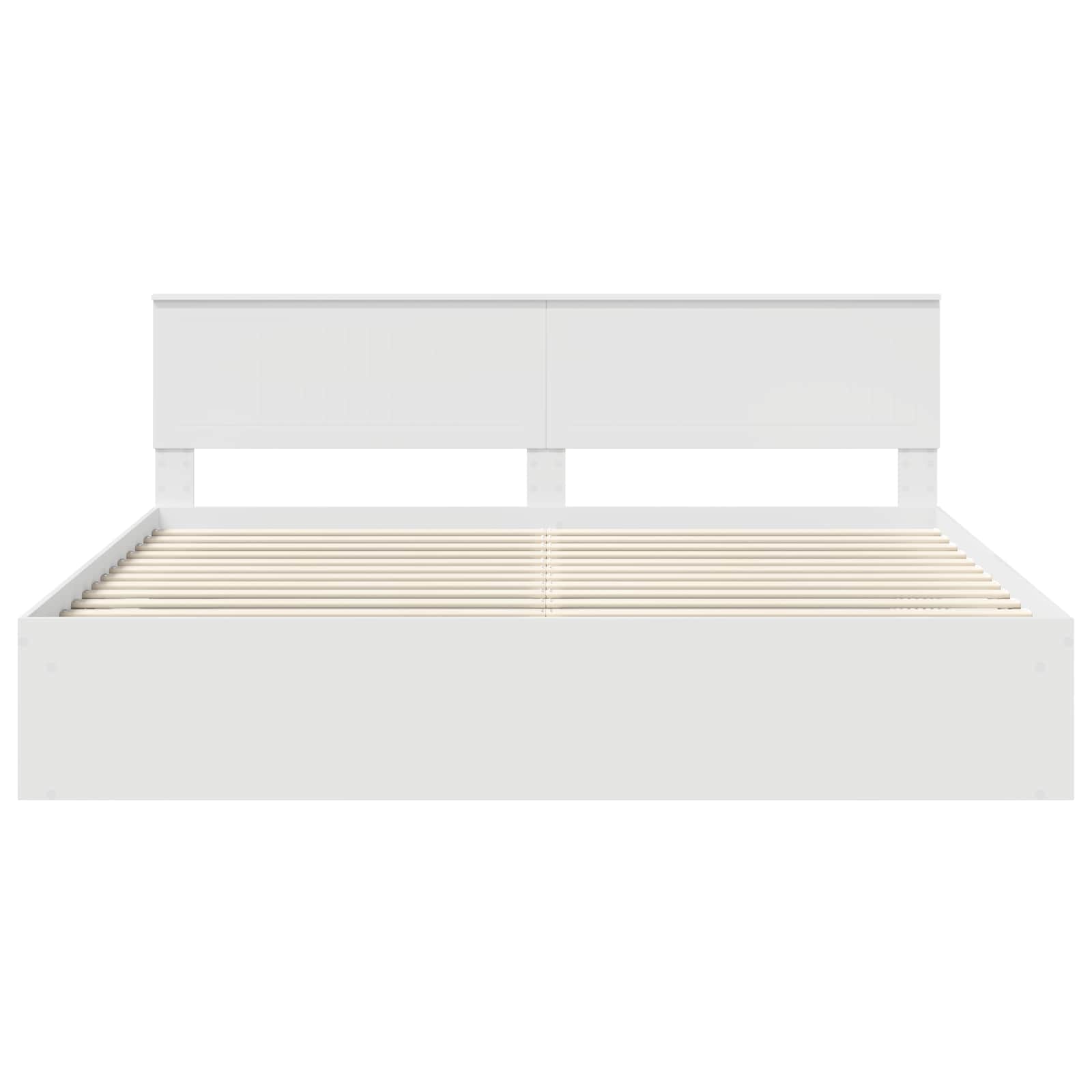 vidaXL Bedframe met hoofdeinde Wit 200 x 200 cm Massief grenenhout