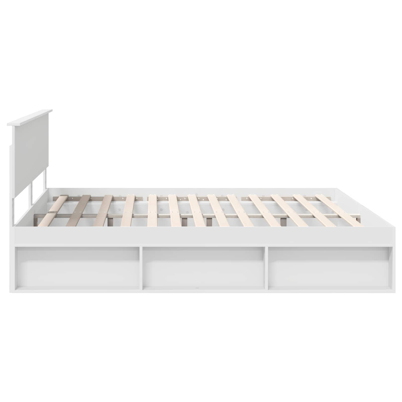 vidaXL Bedframe met hoofdeinde Wit 200 x 200 cm Massief grenenhout
