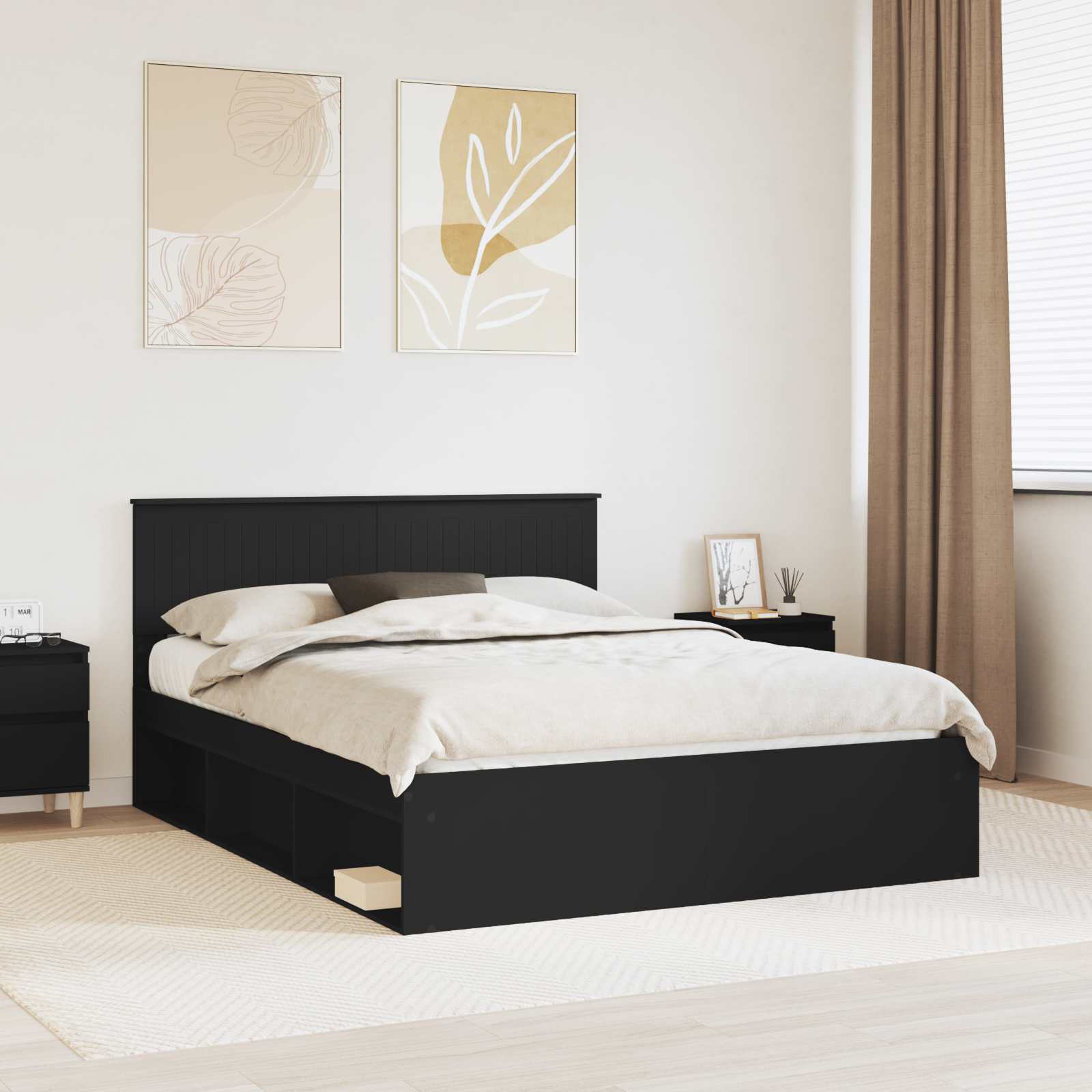 vidaXL Bedframe met hoofdeinde Wit 200 x 200 cm Massief grenenhout