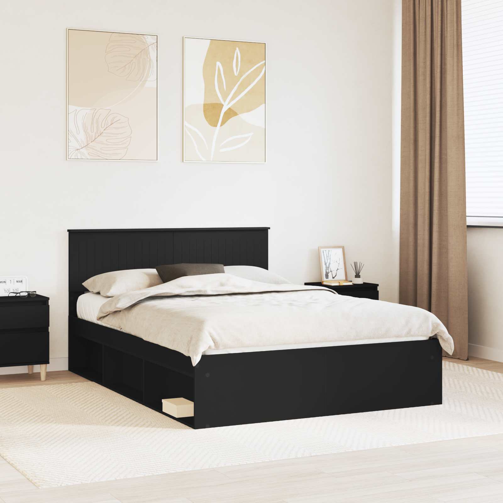 vidaXL Bedframe met hoofdeinde Wit 200 x 200 cm Massief grenenhout