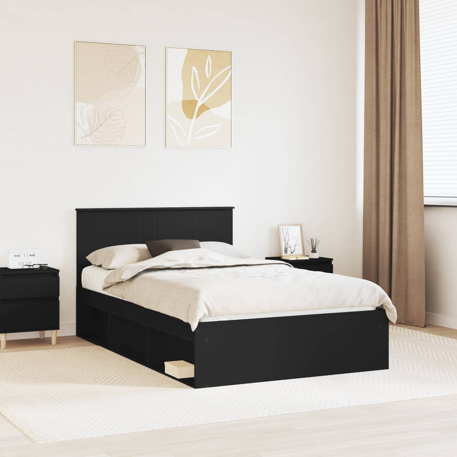 vidaXL Bedframe met hoofdeinde Wit 200 x 200 cm Massief grenenhout