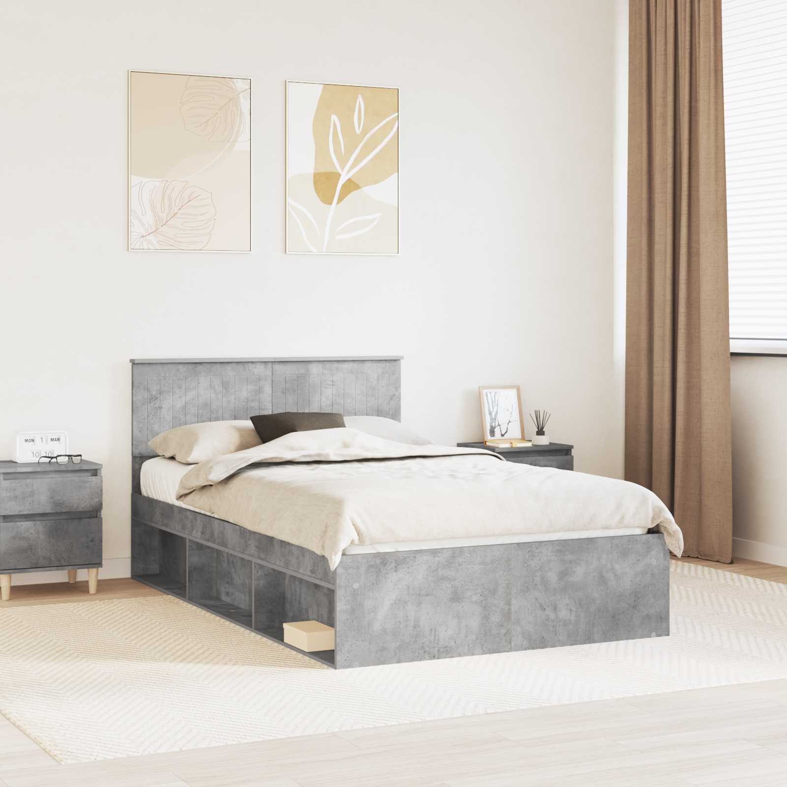 vidaXL Bedframe met hoofdeinde Wit 200 x 200 cm Massief grenenhout