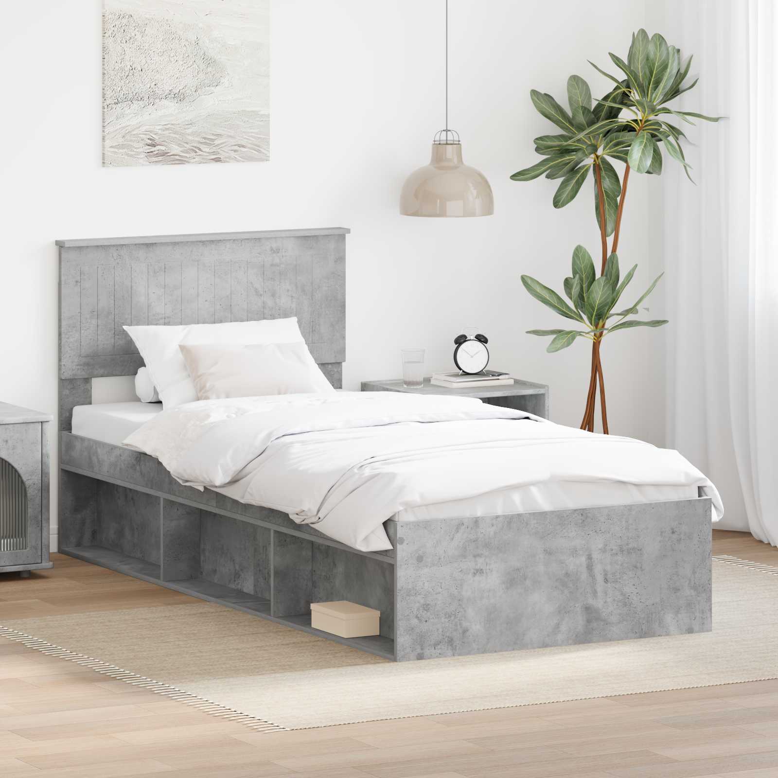 vidaXL Bedframe met hoofdeinde Wit 200 x 200 cm Massief grenenhout
