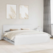 vidaXL Bedframe met lade met opslag Wit 200 x 200 cm Ingenieurshout