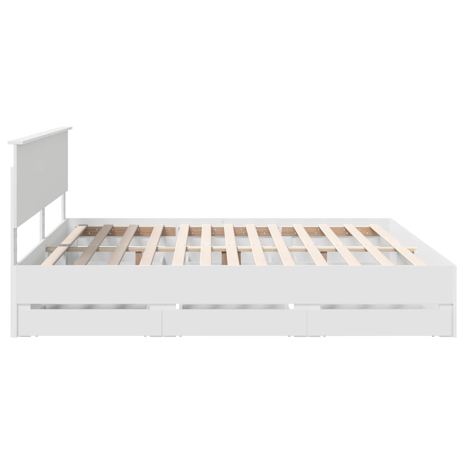 vidaXL Bedframe met lade met opslag Wit 200 x 200 cm Ingenieurshout