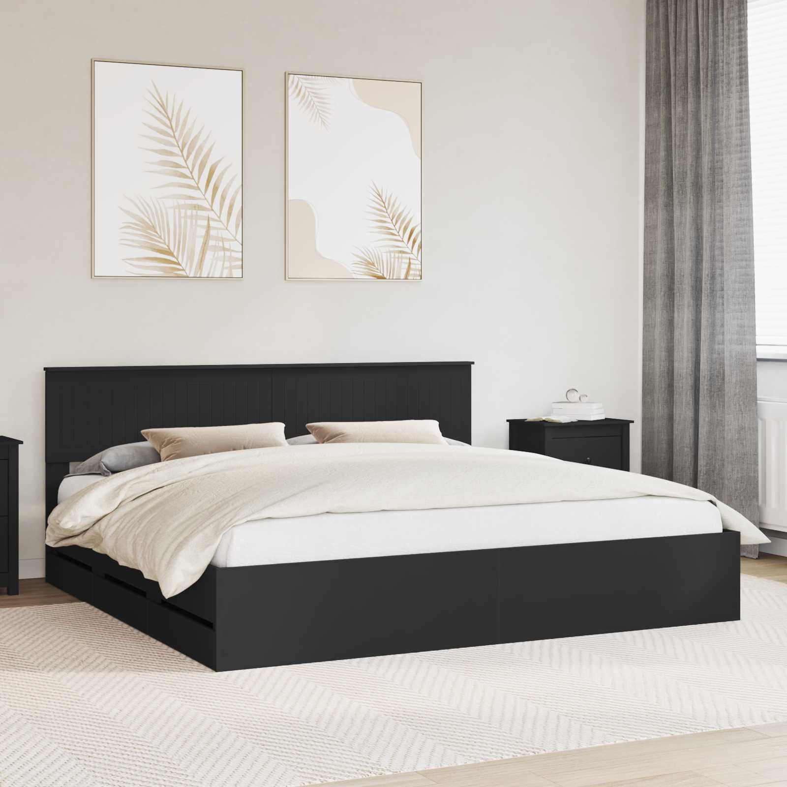 vidaXL Bedframe met lade met opslag Wit 200 x 200 cm Ingenieurshout