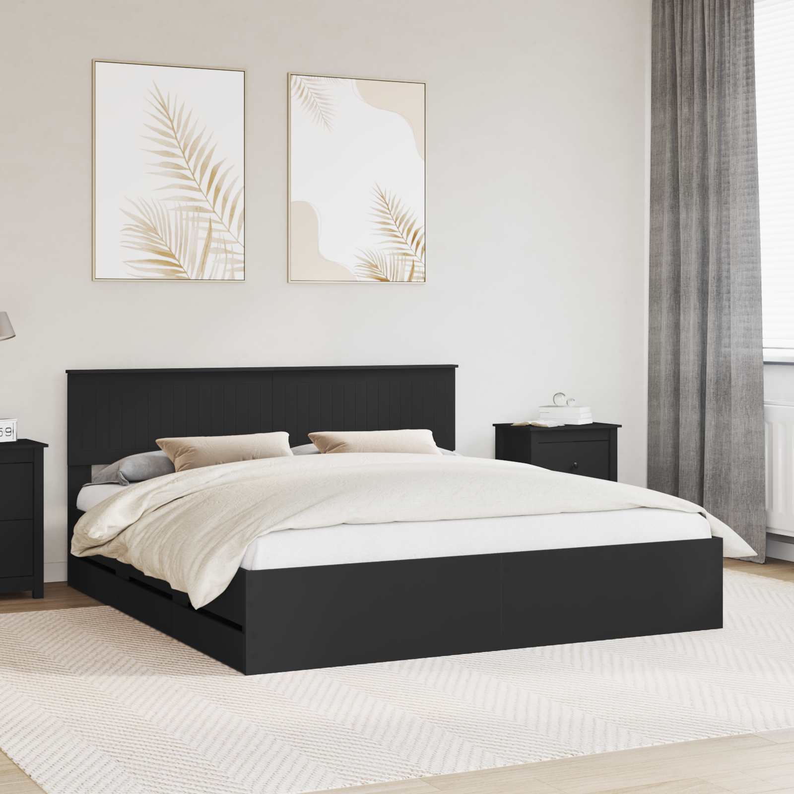 vidaXL Bedframe met lade met opslag Wit 200 x 200 cm Ingenieurshout