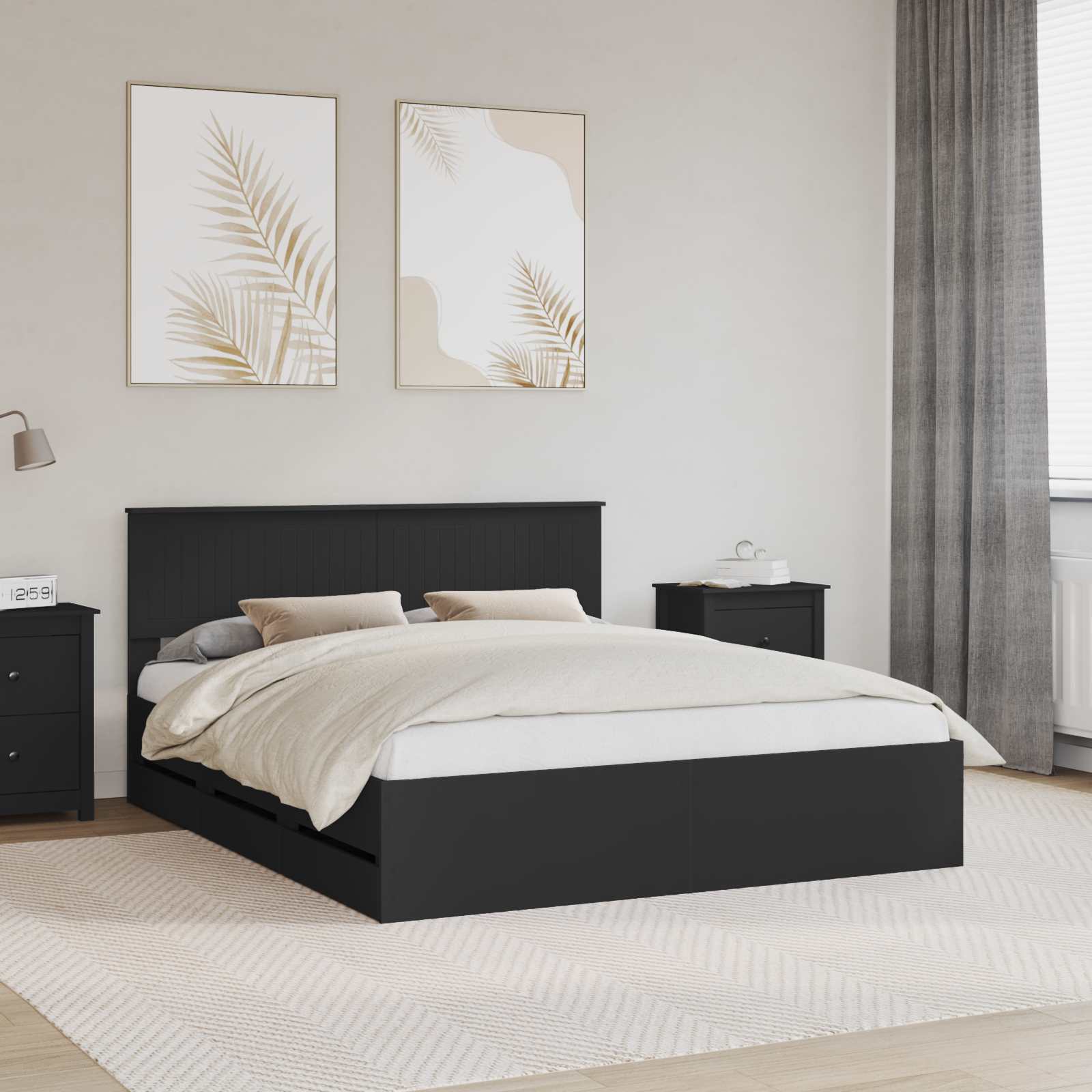 vidaXL Bedframe met lade met opslag Wit 200 x 200 cm Ingenieurshout