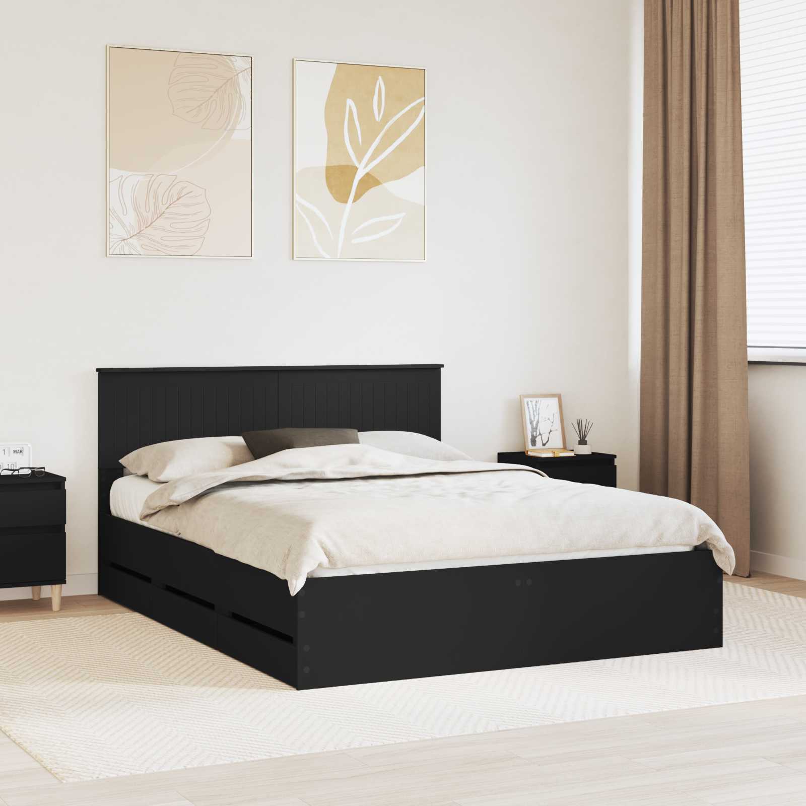 vidaXL Bedframe met lade met opslag Wit 200 x 200 cm Ingenieurshout