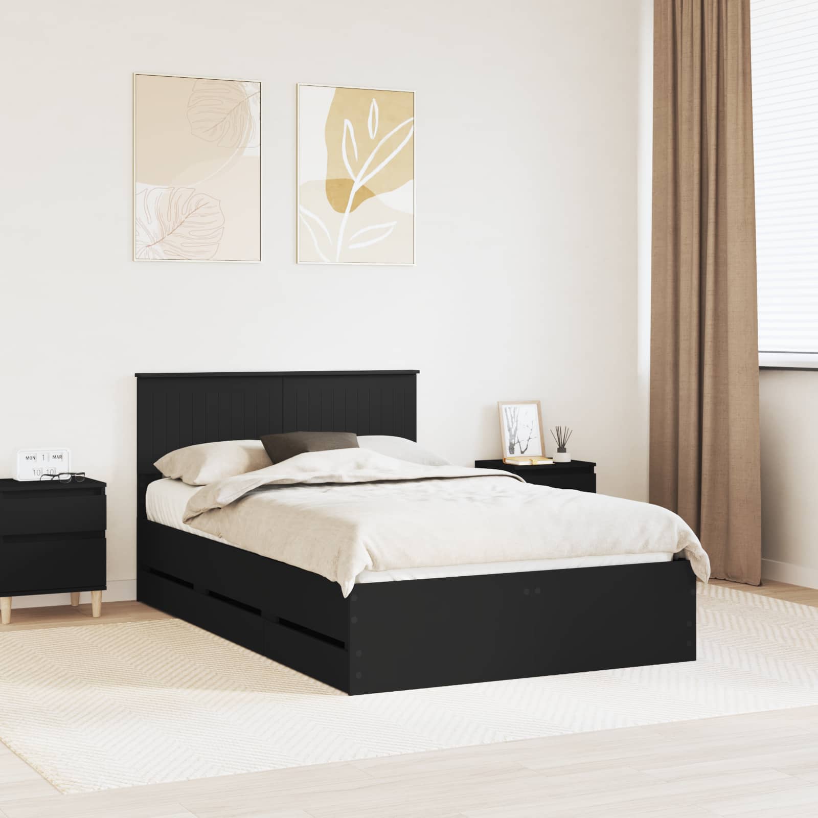 vidaXL Bedframe met lade met opslag Wit 200 x 200 cm Ingenieurshout