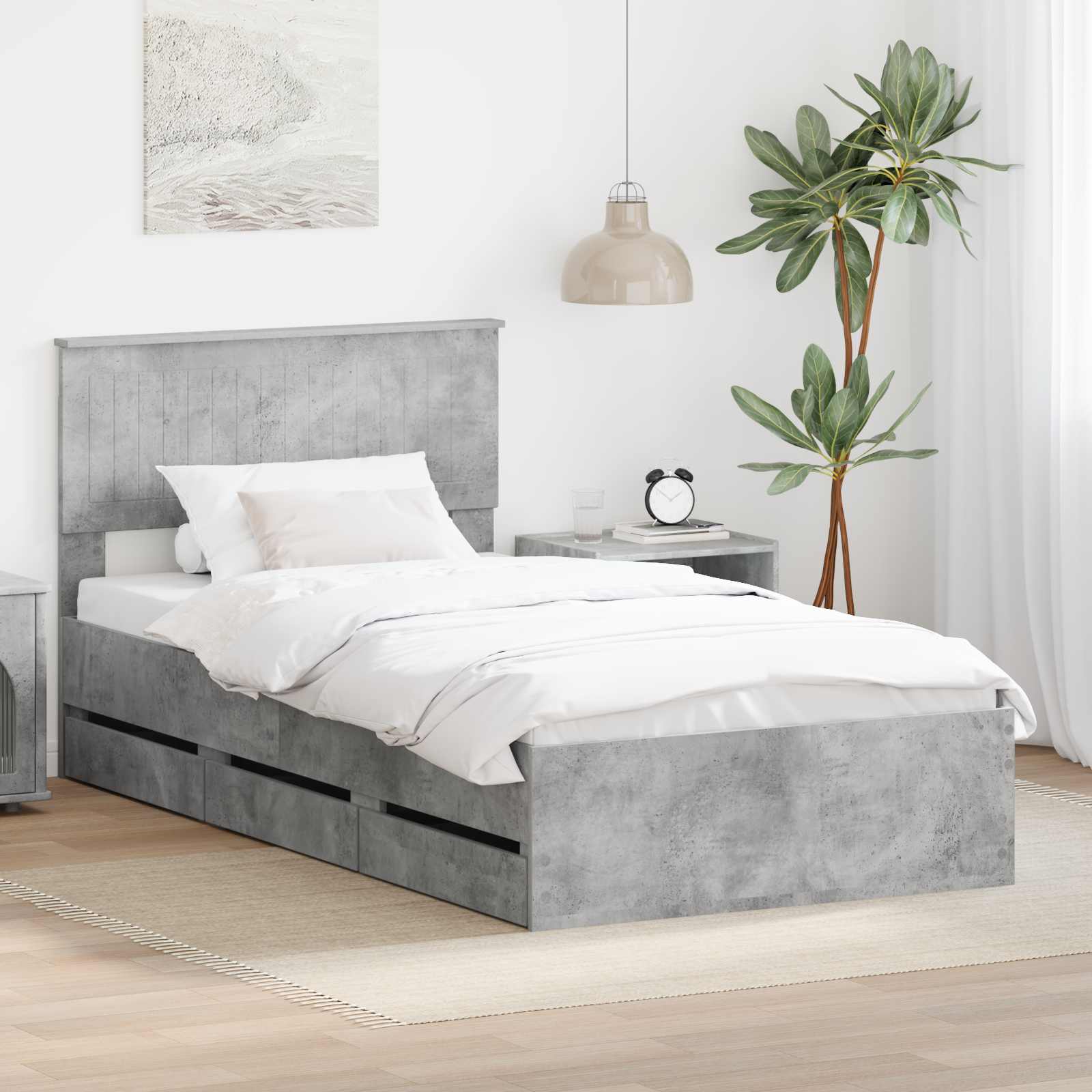 vidaXL Bedframe met lade met opslag Wit 200 x 200 cm Ingenieurshout
