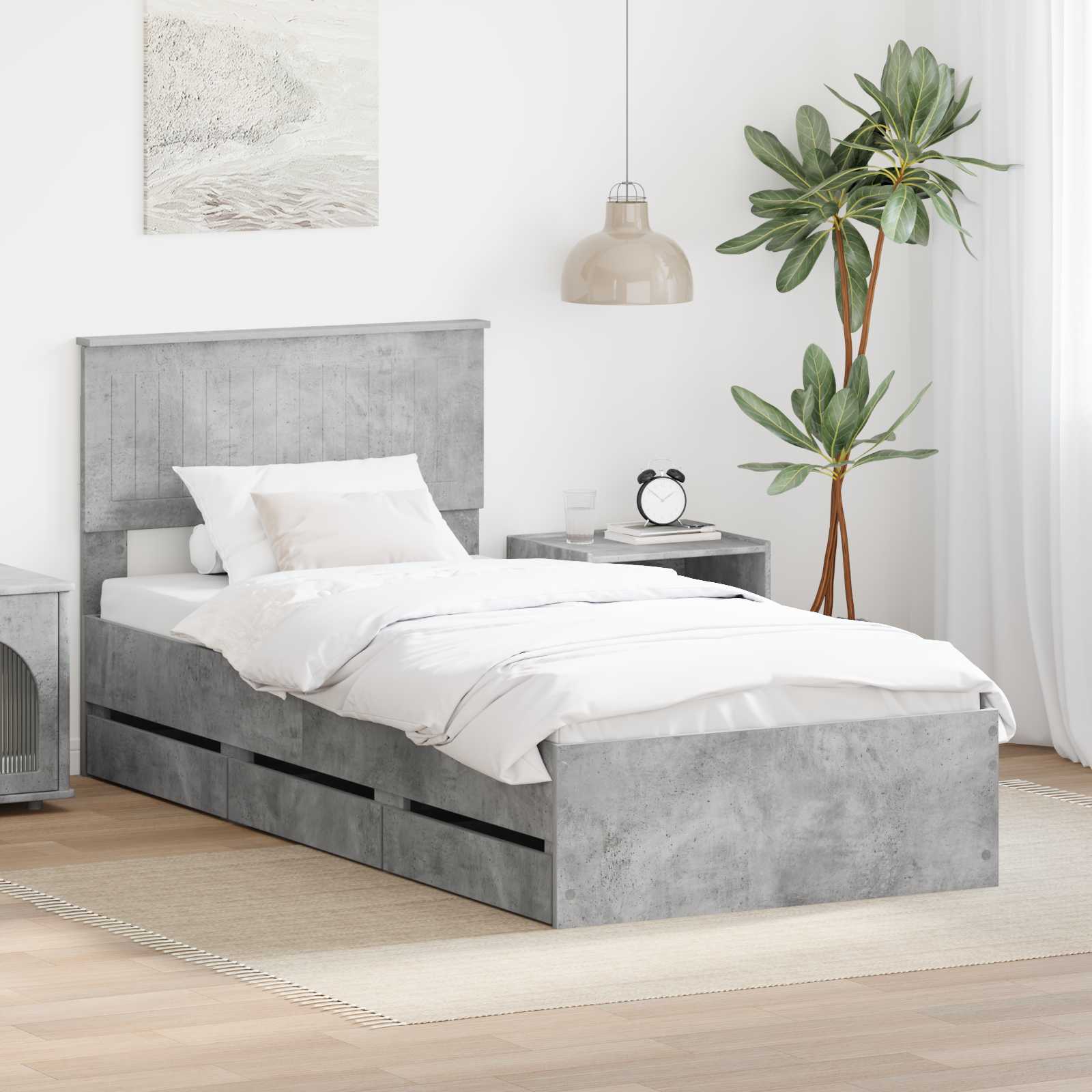 vidaXL Bedframe met lade met opslag Wit 200 x 200 cm Ingenieurshout