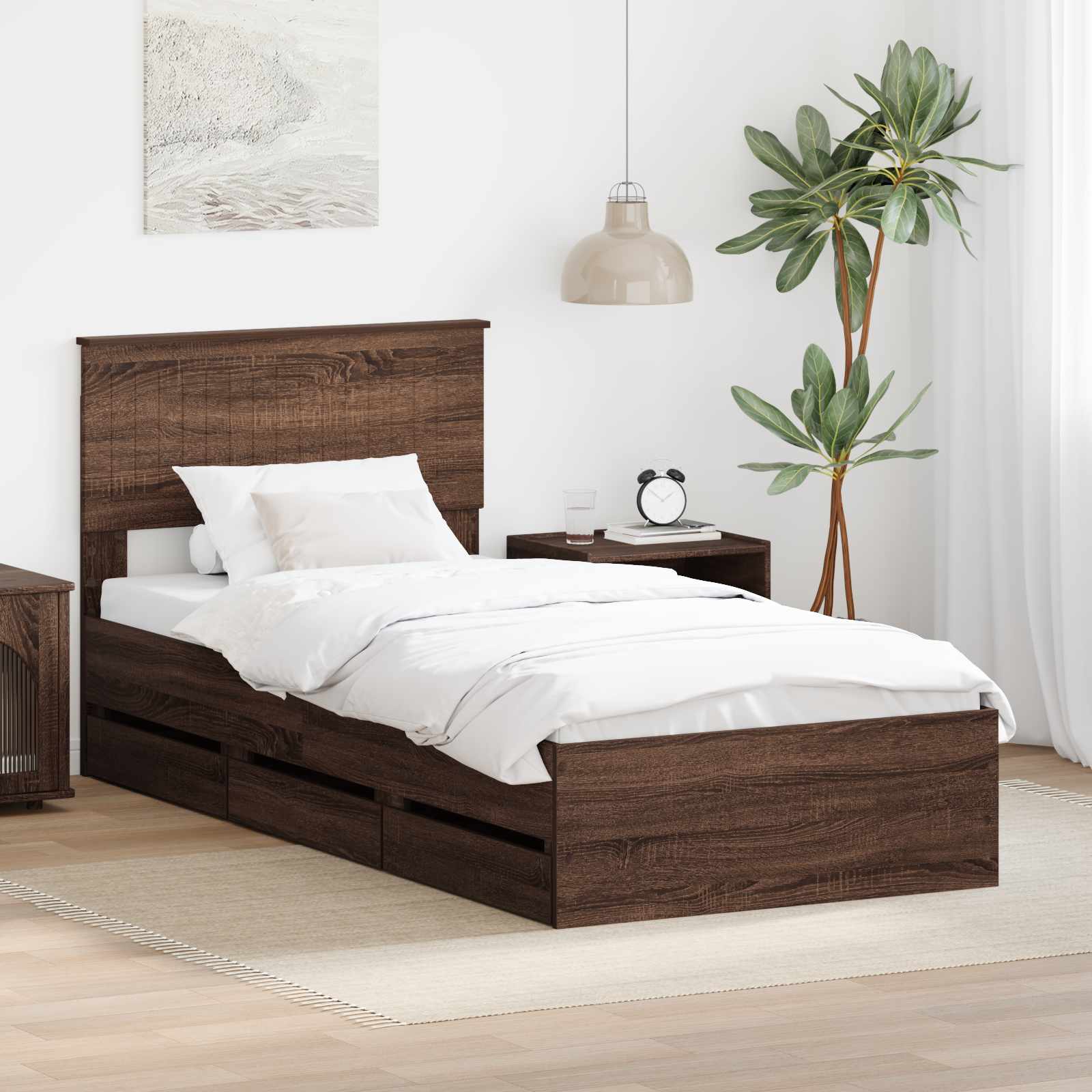 vidaXL Bedframe met lade met opslag Wit 200 x 200 cm Ingenieurshout