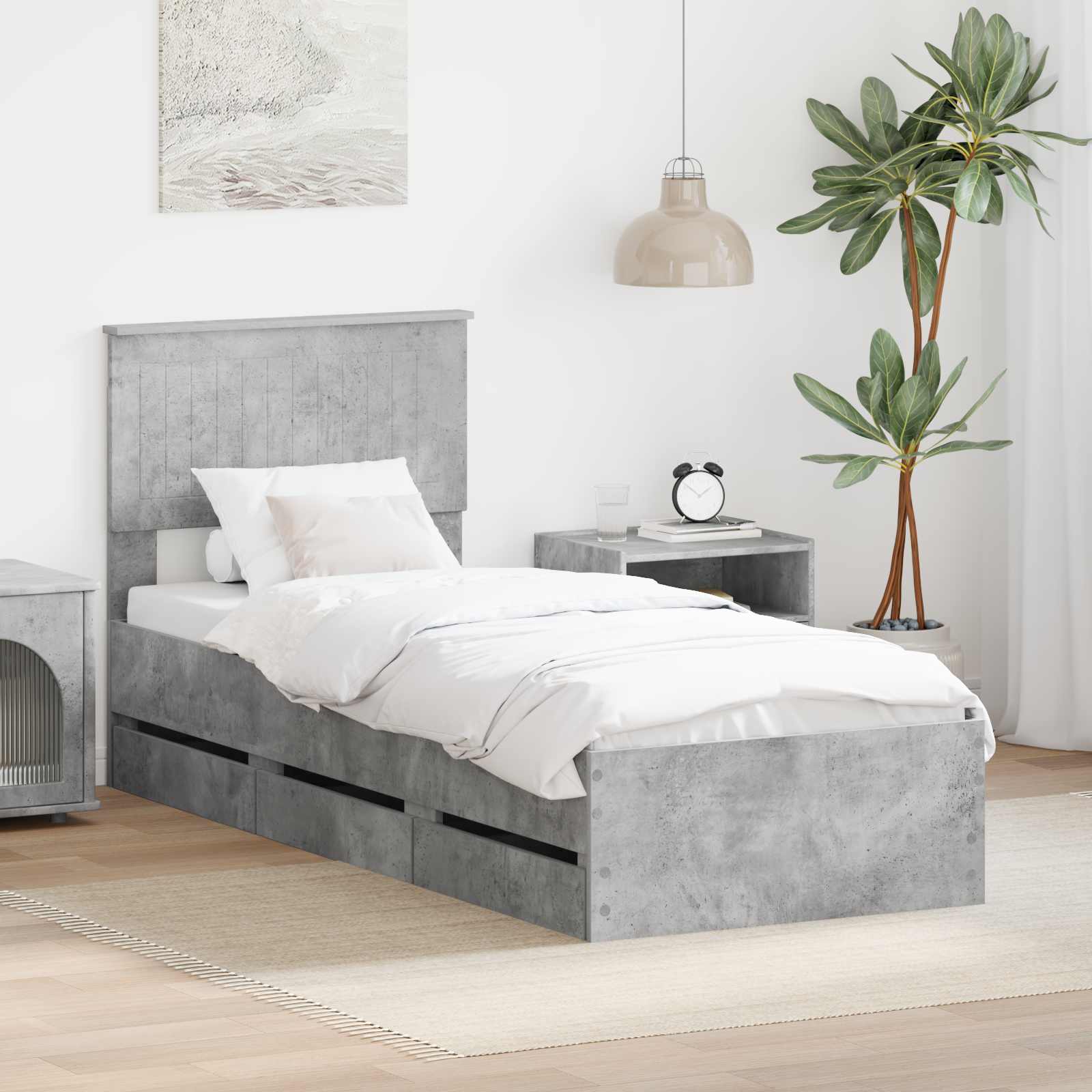 vidaXL Bedframe met lade met opslag Wit 200 x 200 cm Ingenieurshout