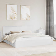 vidaXL Bedframe met lade met hoofdeinde Wit 200 x 200 cm Bewerkt hout