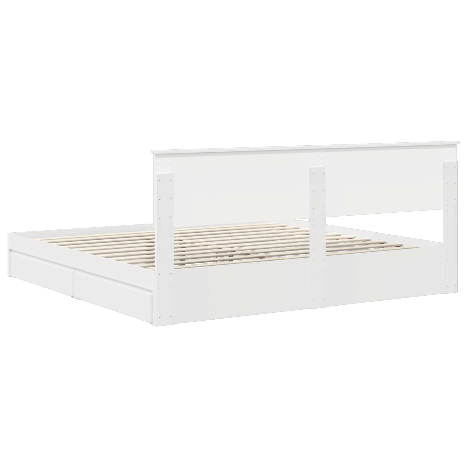 vidaXL Bedframe met lade met hoofdeinde Wit 200 x 200 cm Bewerkt hout