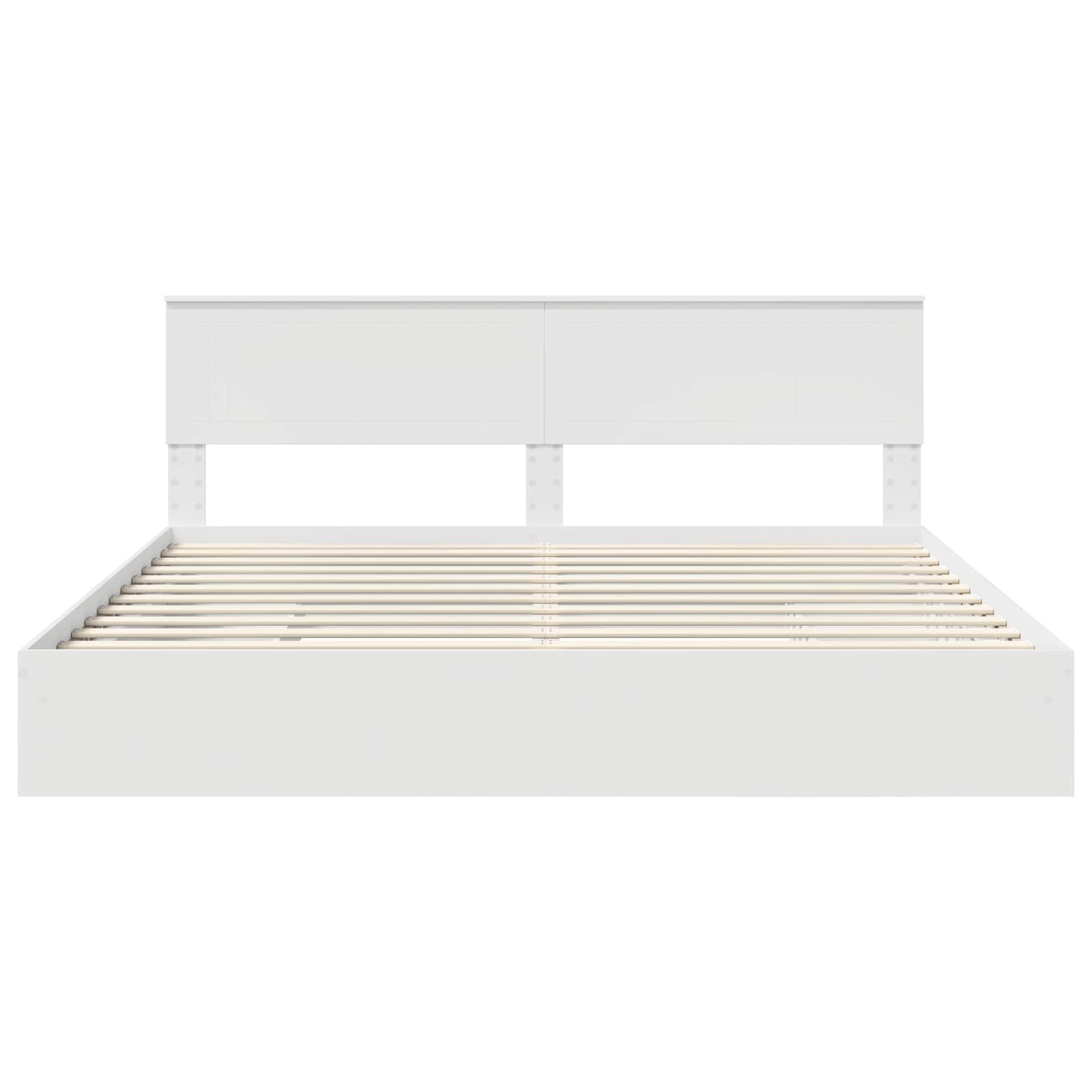 vidaXL Bedframe met lade met hoofdeinde Wit 200 x 200 cm Bewerkt hout