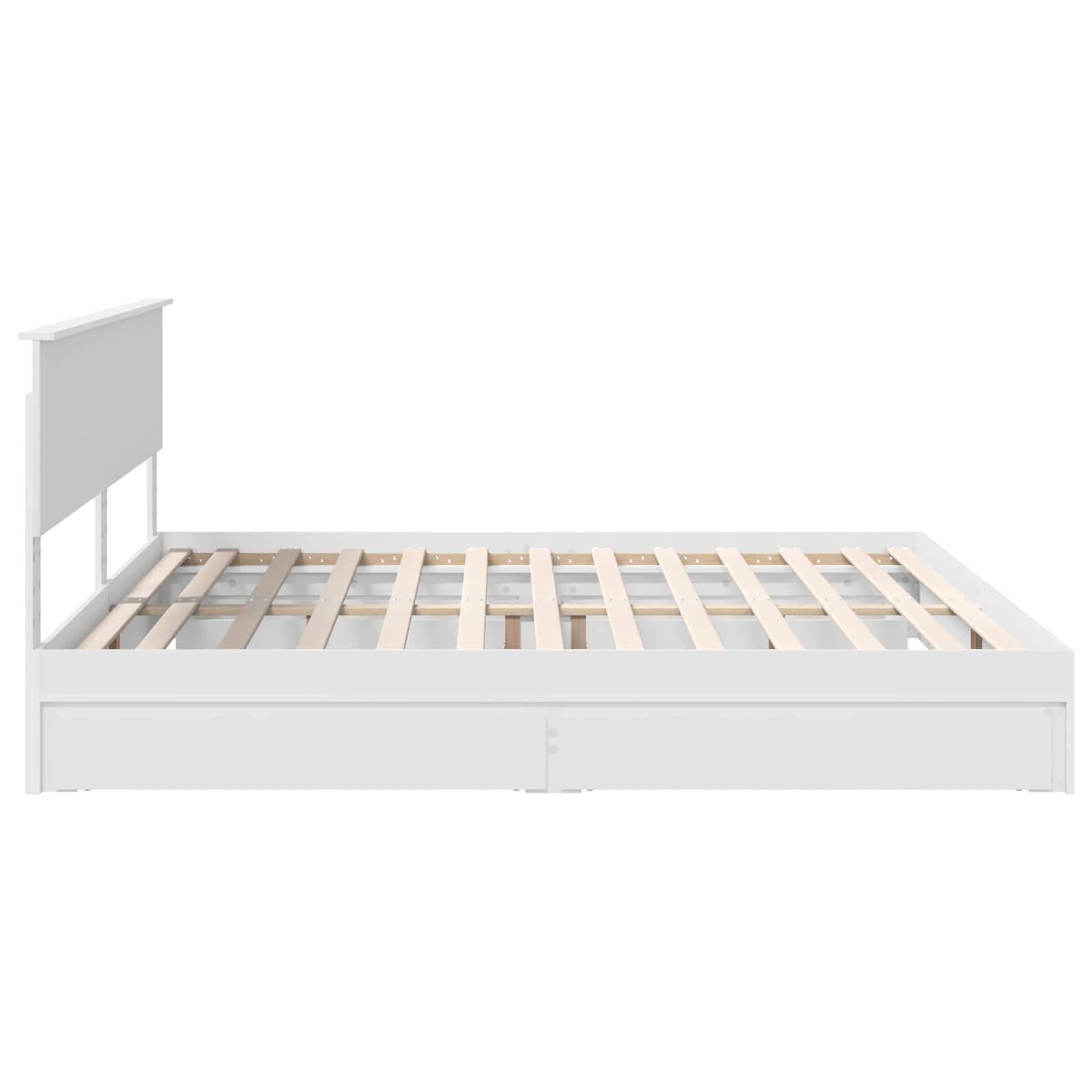 vidaXL Bedframe met lade met hoofdeinde Wit 200 x 200 cm Bewerkt hout