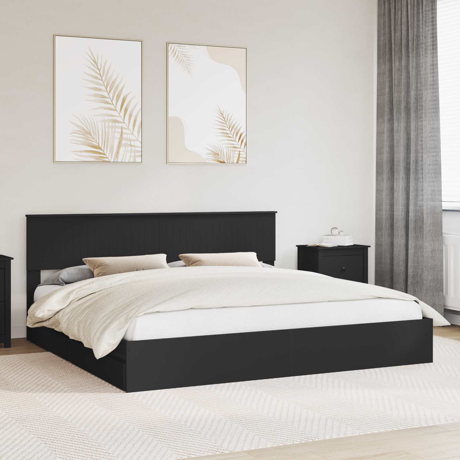 vidaXL Bedframe met lade met hoofdeinde Wit 200 x 200 cm Bewerkt hout