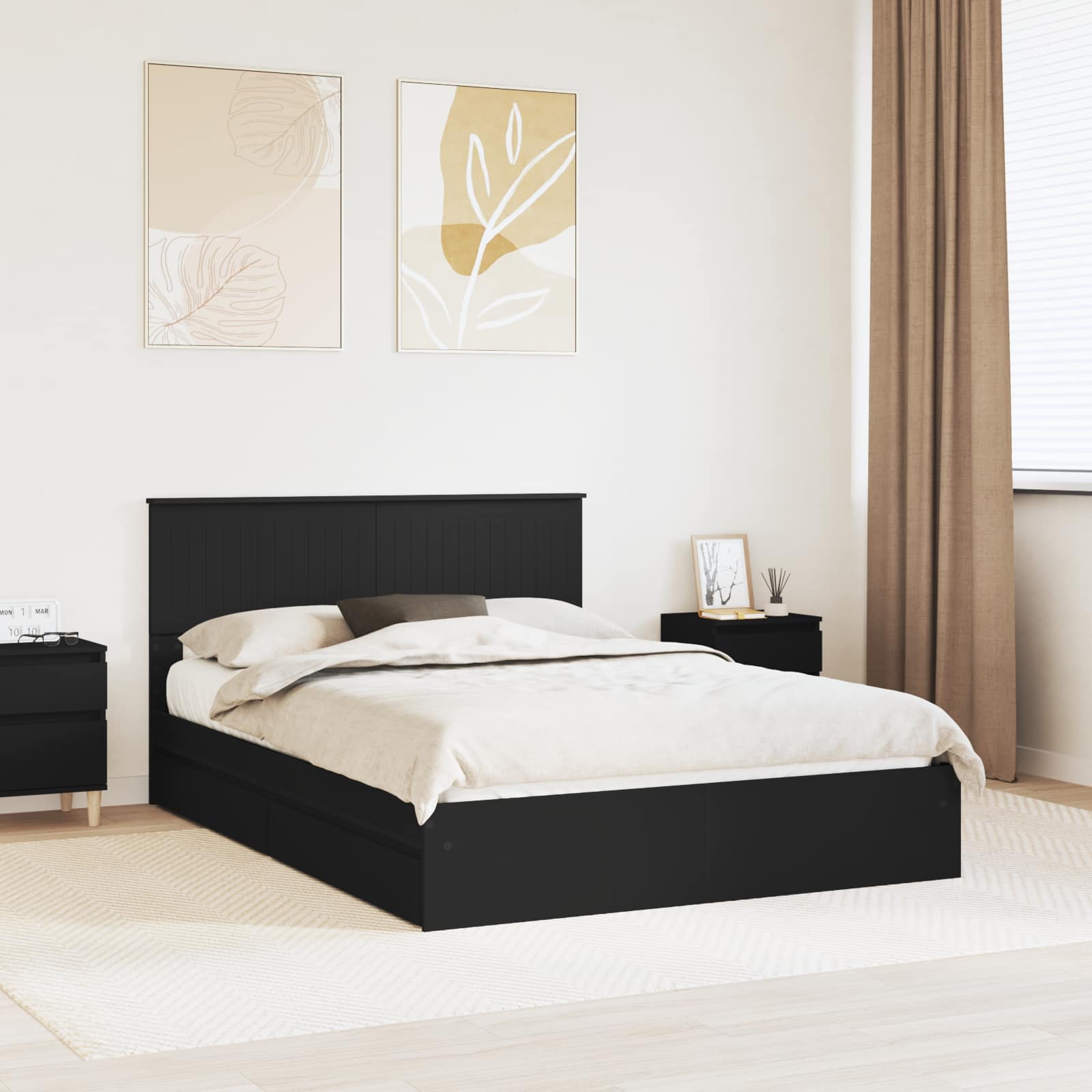 vidaXL Bedframe met lade met hoofdeinde Wit 200 x 200 cm Bewerkt hout
