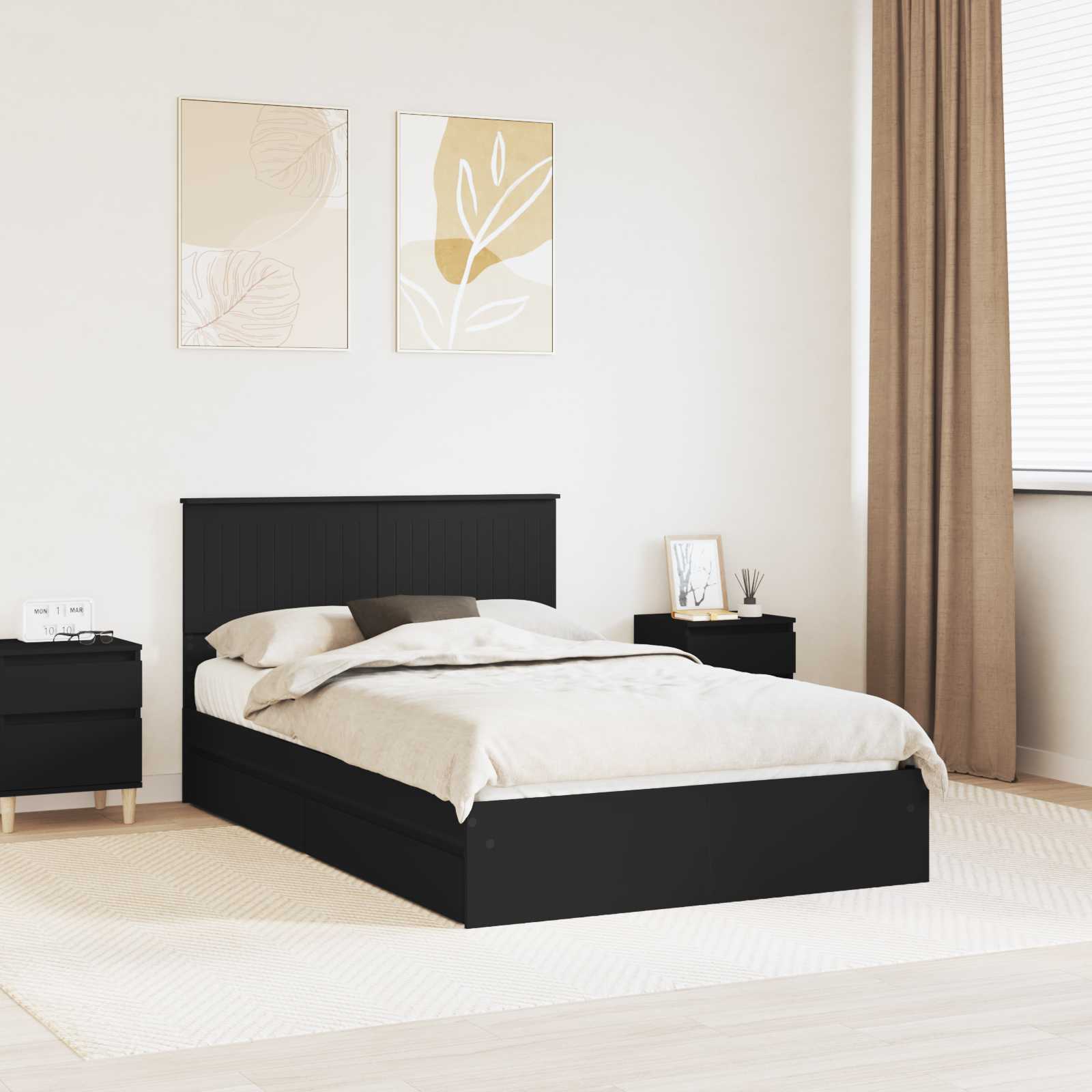 vidaXL Bedframe met lade met hoofdeinde Wit 200 x 200 cm Bewerkt hout