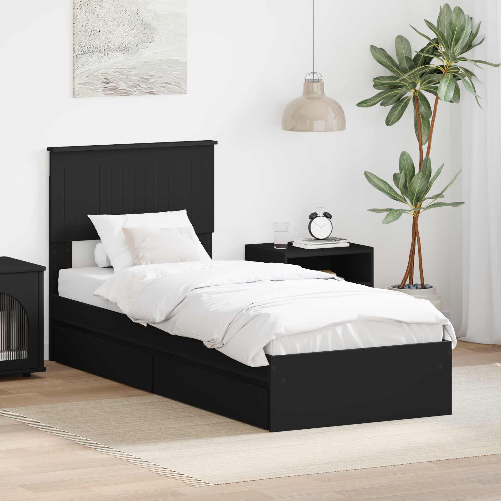 vidaXL Bedframe met lade met hoofdeinde Wit 200 x 200 cm Bewerkt hout