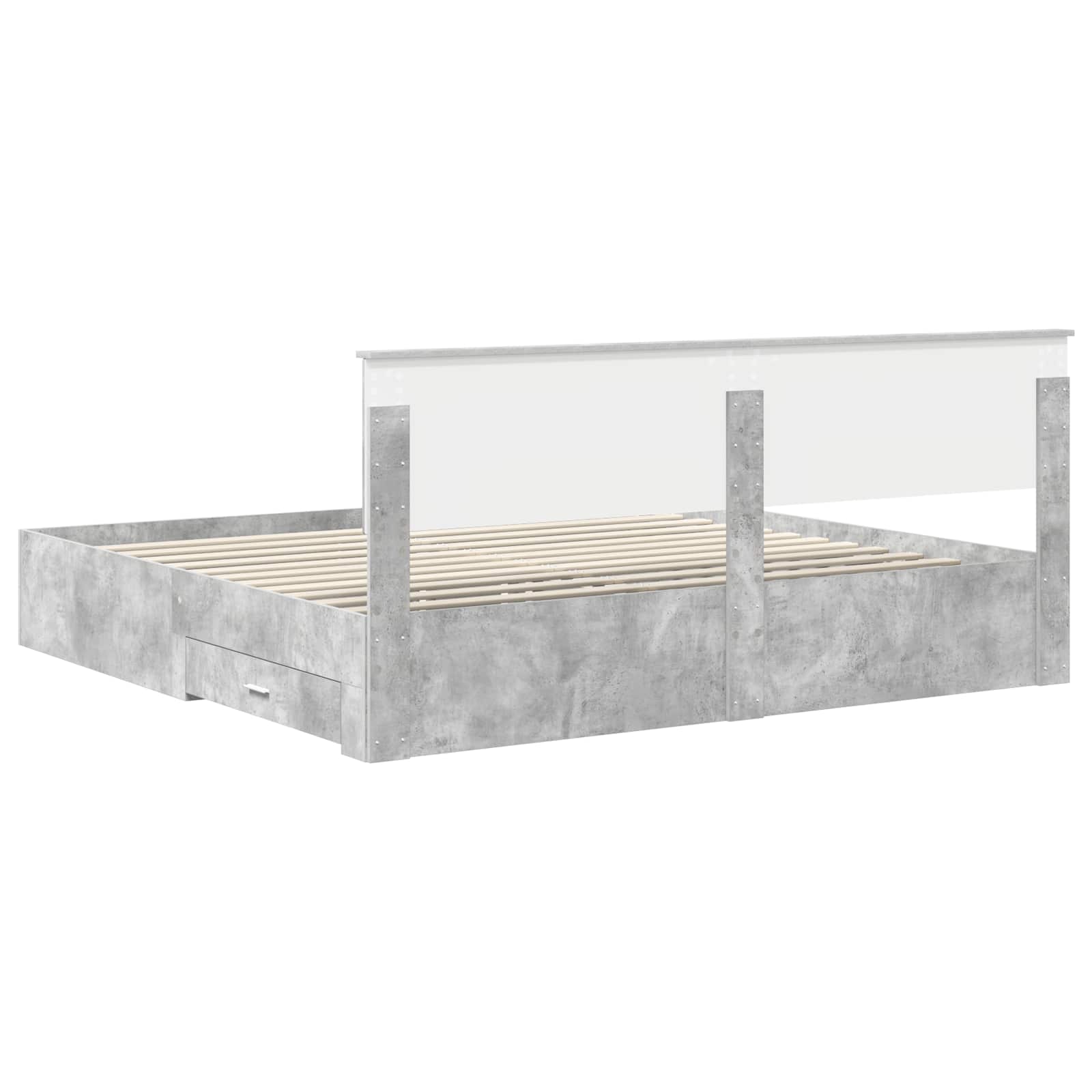 vidaXL Bedframe met lade Zwart en Zilver 150 x 200 cm Bewerkt hout