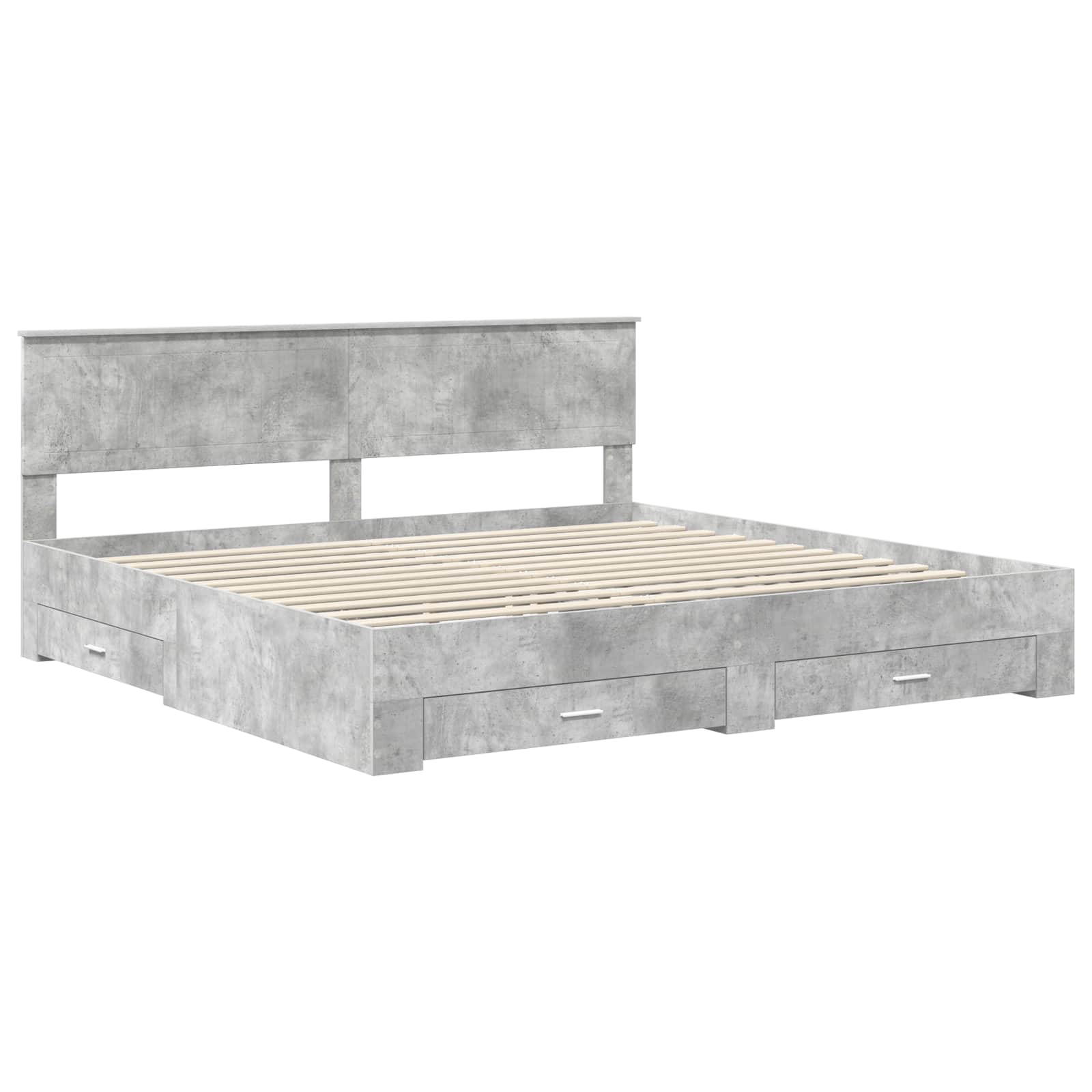vidaXL Bedframe met lade Zwart en Zilver 150 x 200 cm Bewerkt hout
