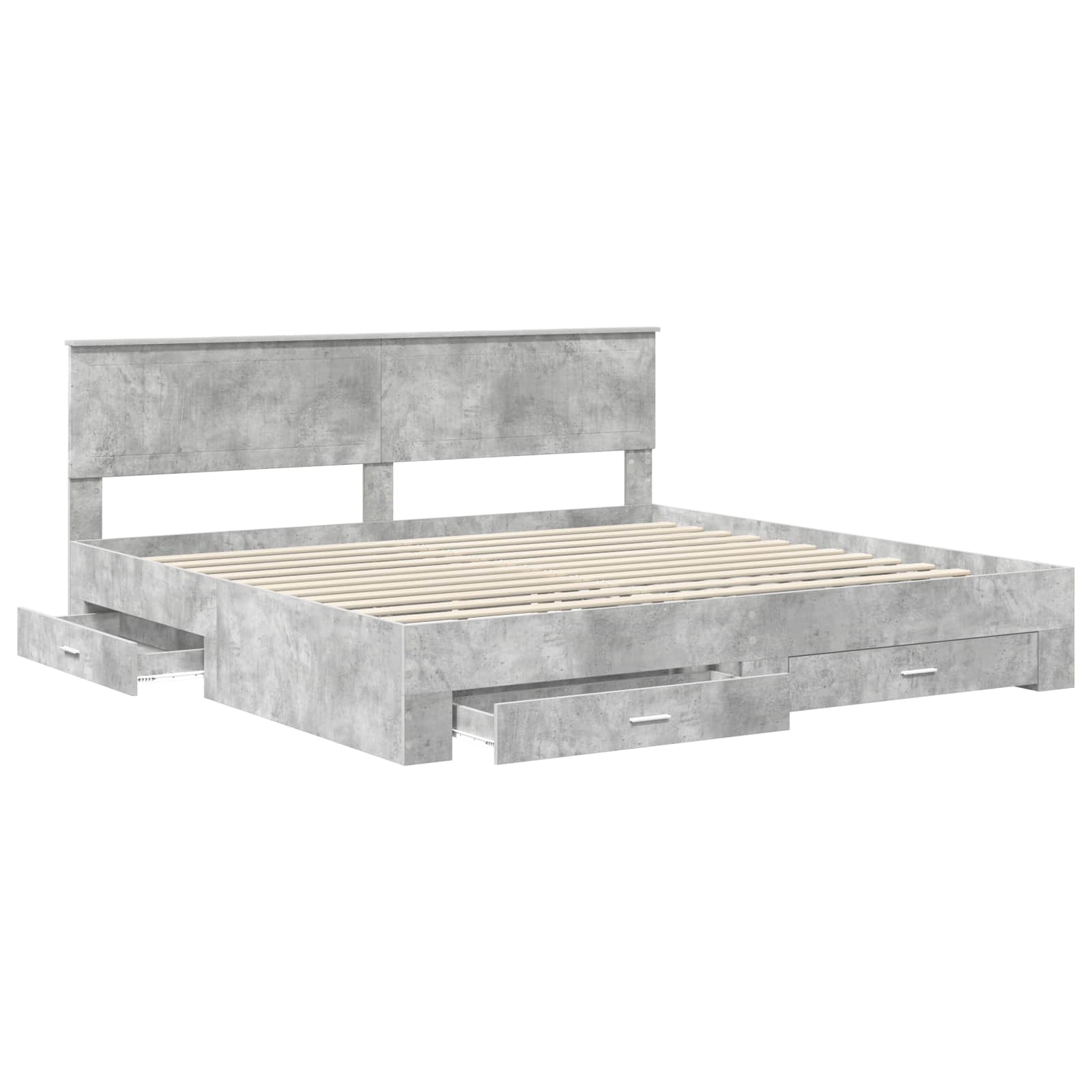 vidaXL Bedframe met lade Zwart en Zilver 150 x 200 cm Bewerkt hout