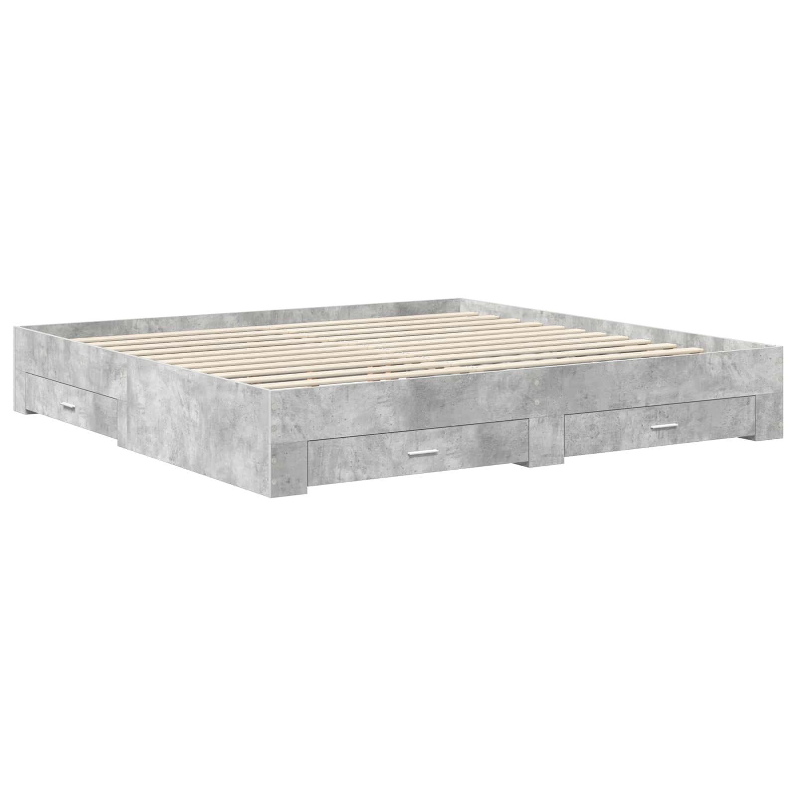 vidaXL Bedframe met lade Zwart en Zilver 150 x 200 cm Bewerkt hout