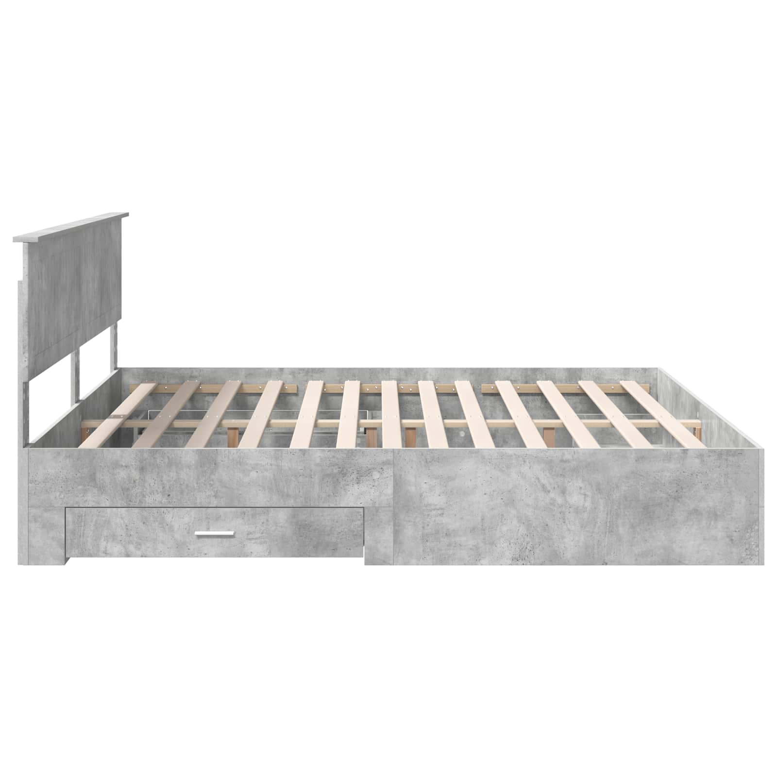 vidaXL Bedframe met lade Zwart en Zilver 150 x 200 cm Bewerkt hout