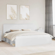 vidaXL Bedframe met hoofdeinde Wit 200 x 200 cm Massief grenenhout