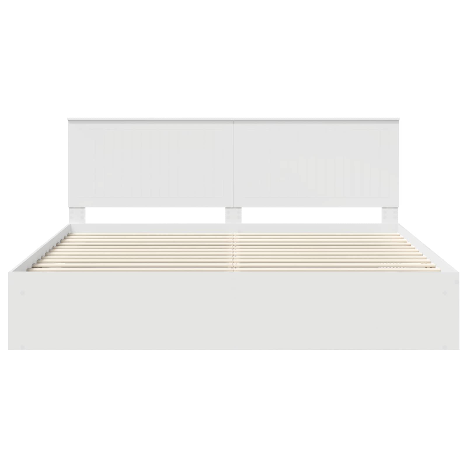 vidaXL Bedframe met hoofdeinde Wit 200 x 200 cm Massief grenenhout