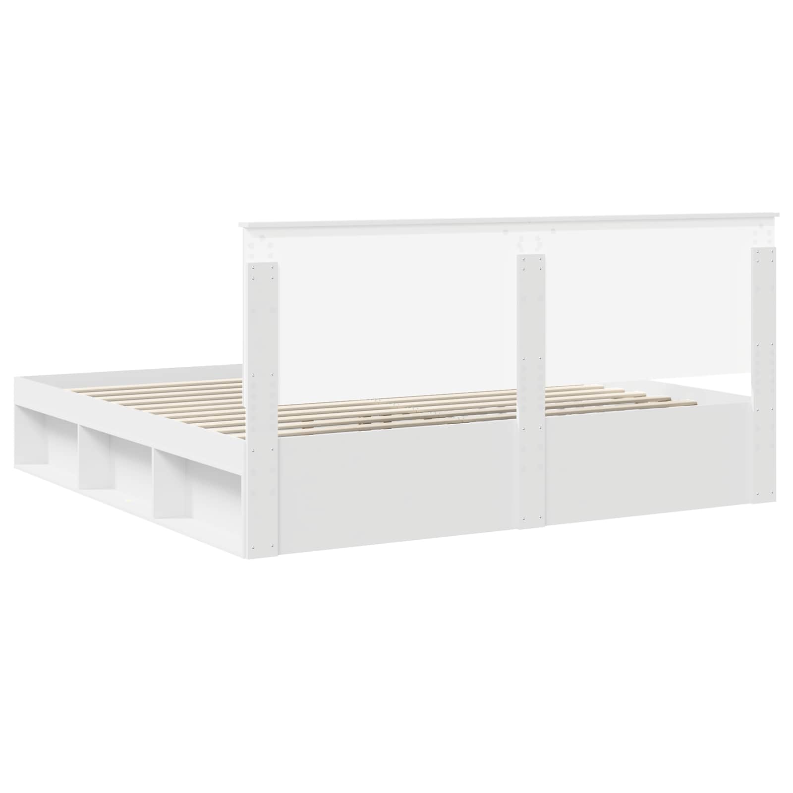 vidaXL Bedframe met hoofdeinde Wit 200 x 200 cm Massief grenenhout
