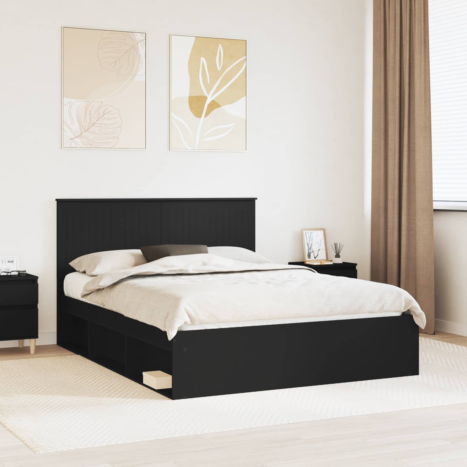 vidaXL Bedframe met hoofdeinde Wit 200 x 200 cm Massief grenenhout