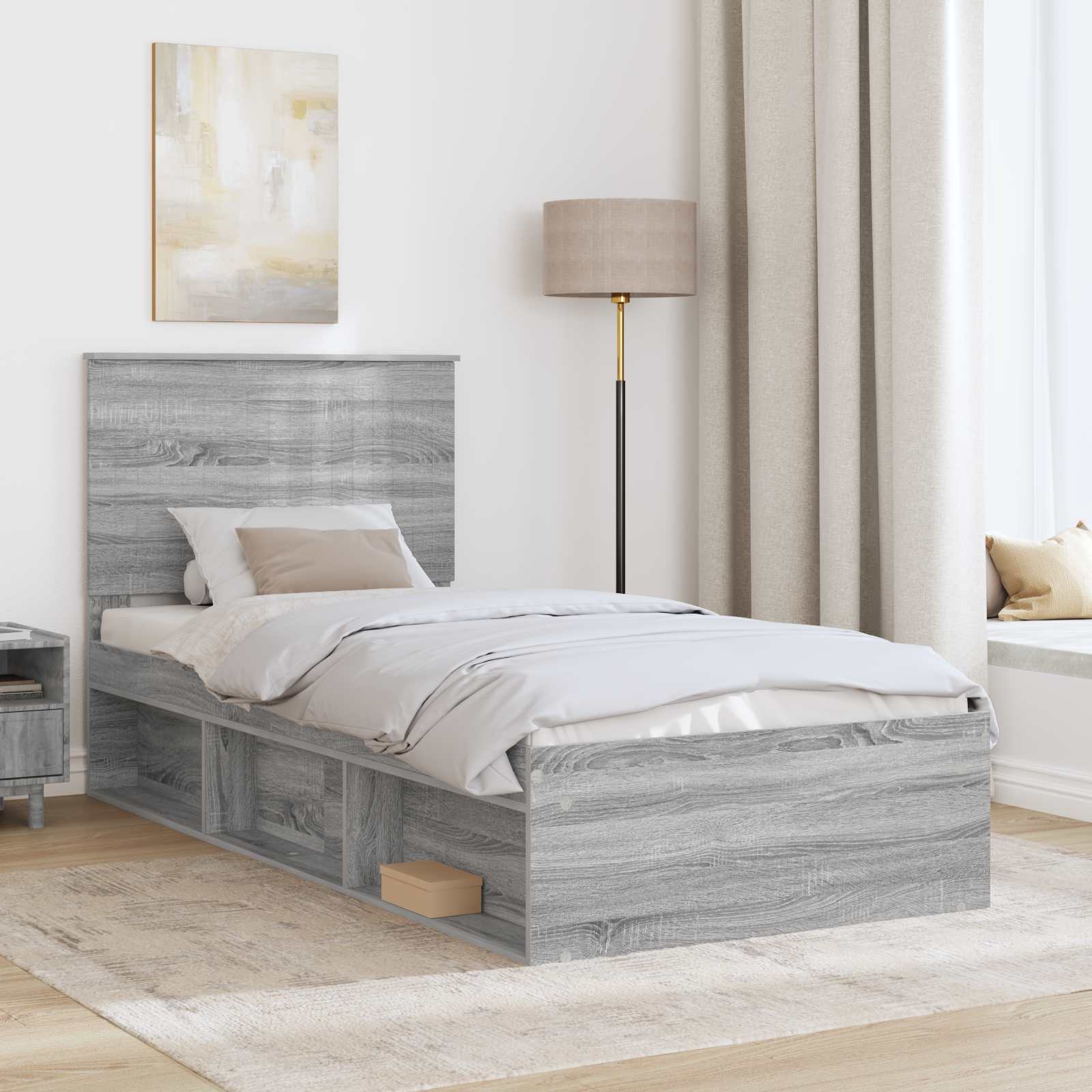 vidaXL Bedframe met hoofdeinde Wit 200 x 200 cm Massief grenenhout
