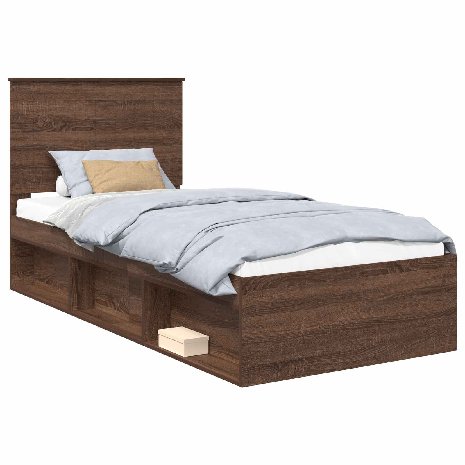vidaXL Bedframe met hoofdeinde Wit 200 x 200 cm Massief grenenhout