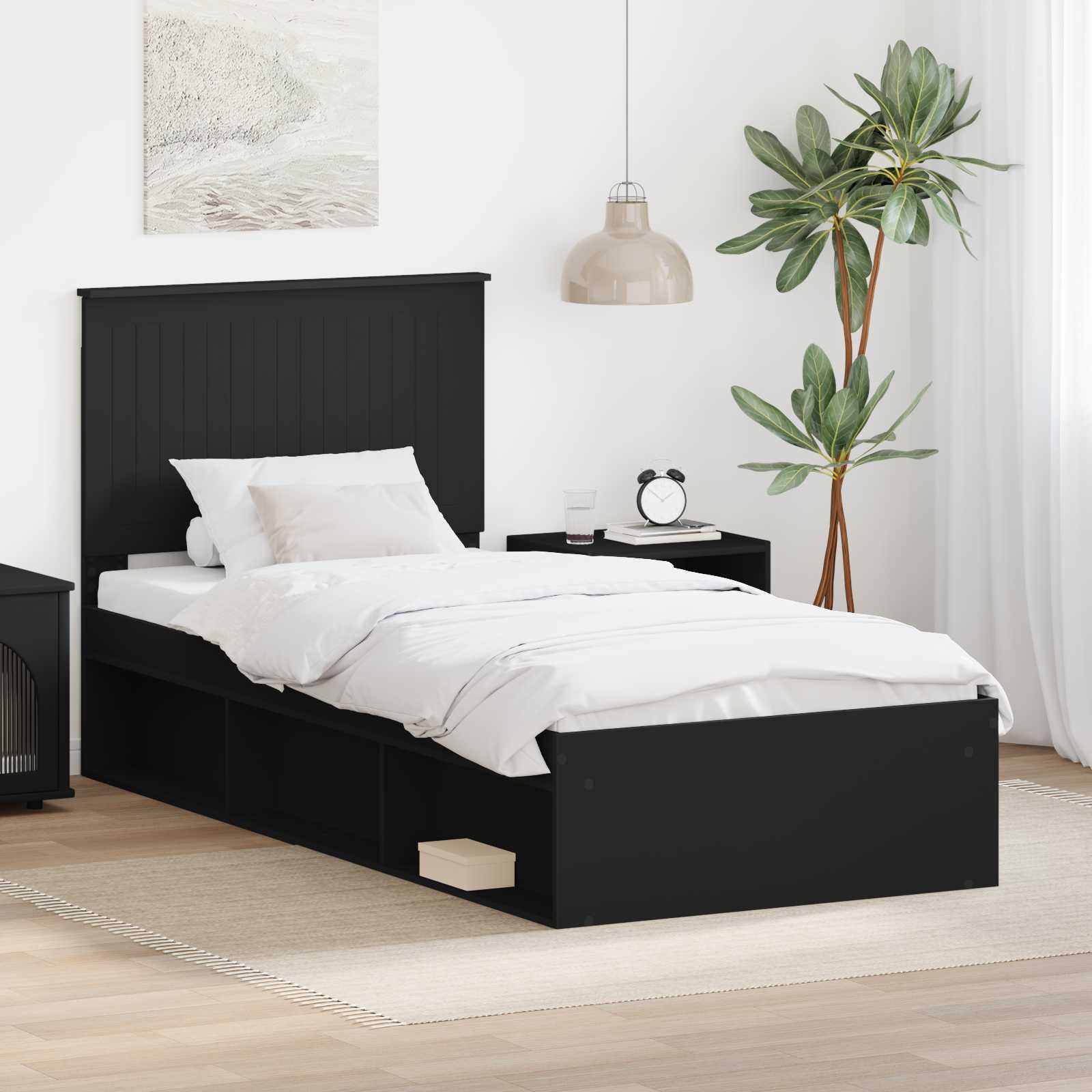 vidaXL Bedframe met hoofdeinde Wit 200 x 200 cm Massief grenenhout