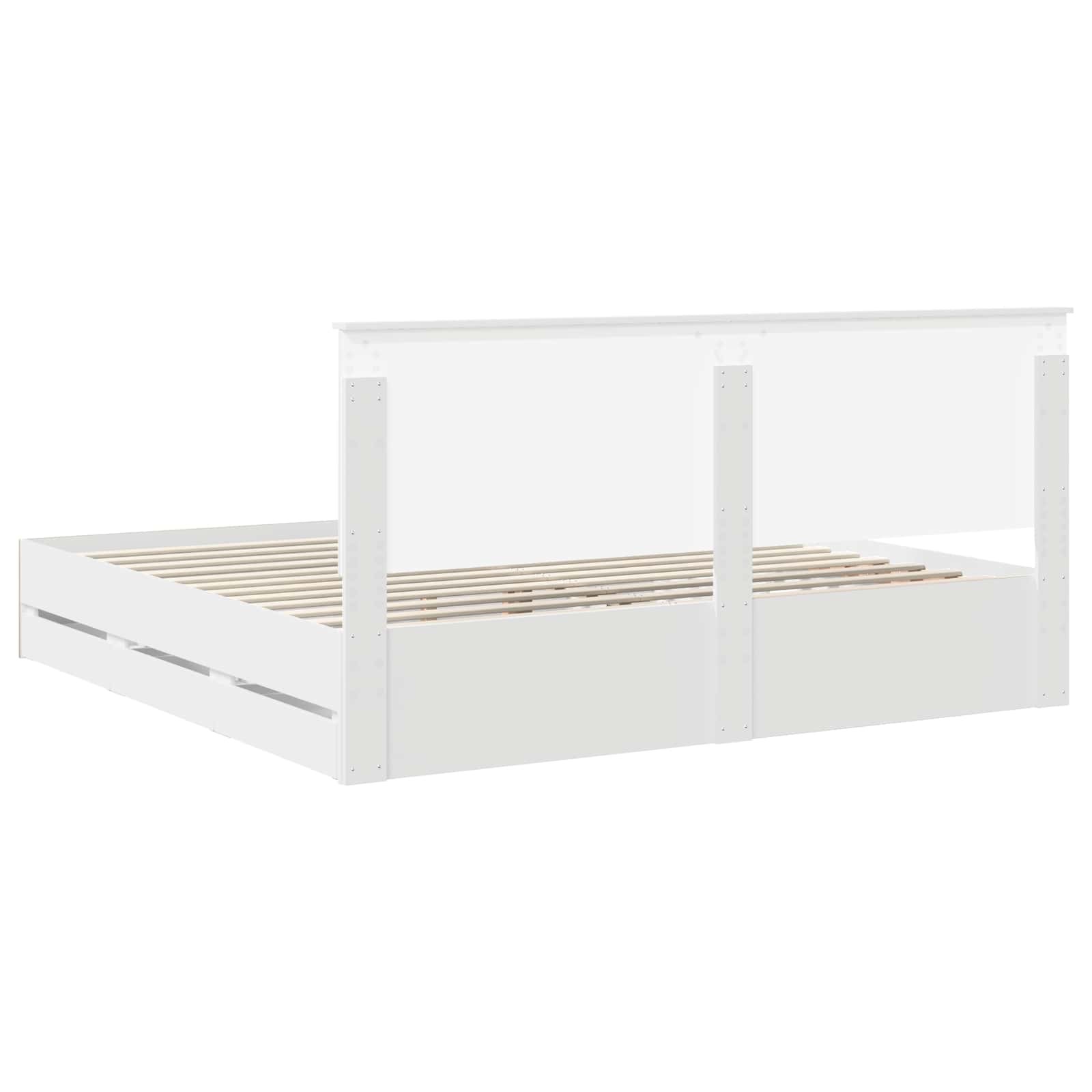 vidaXL Bedframe met lade met opslag Wit 200 x 200 cm Ingenieurshout