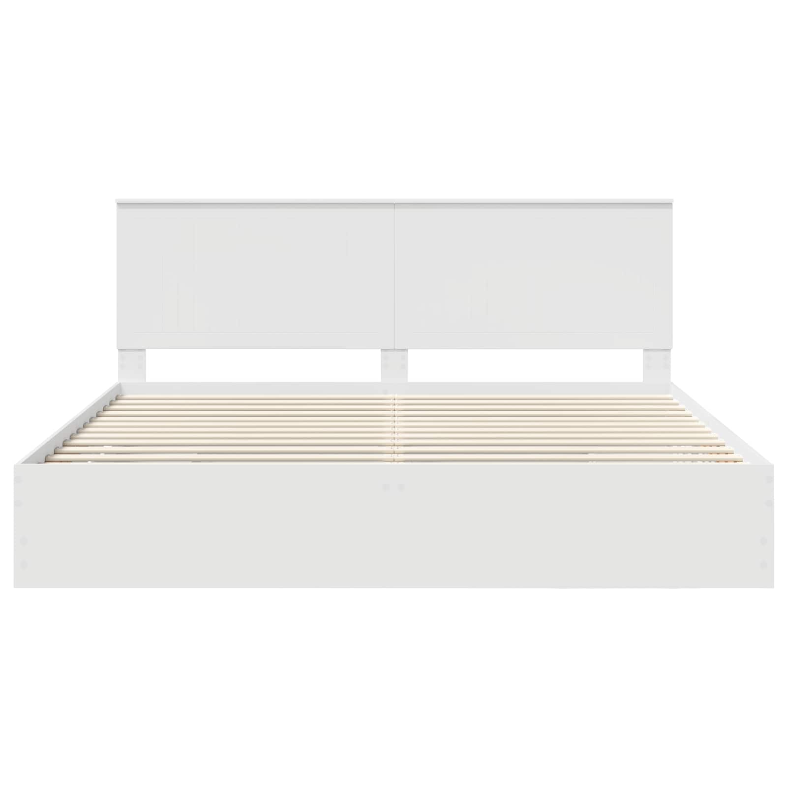 vidaXL Bedframe met lade met opslag Wit 200 x 200 cm Ingenieurshout
